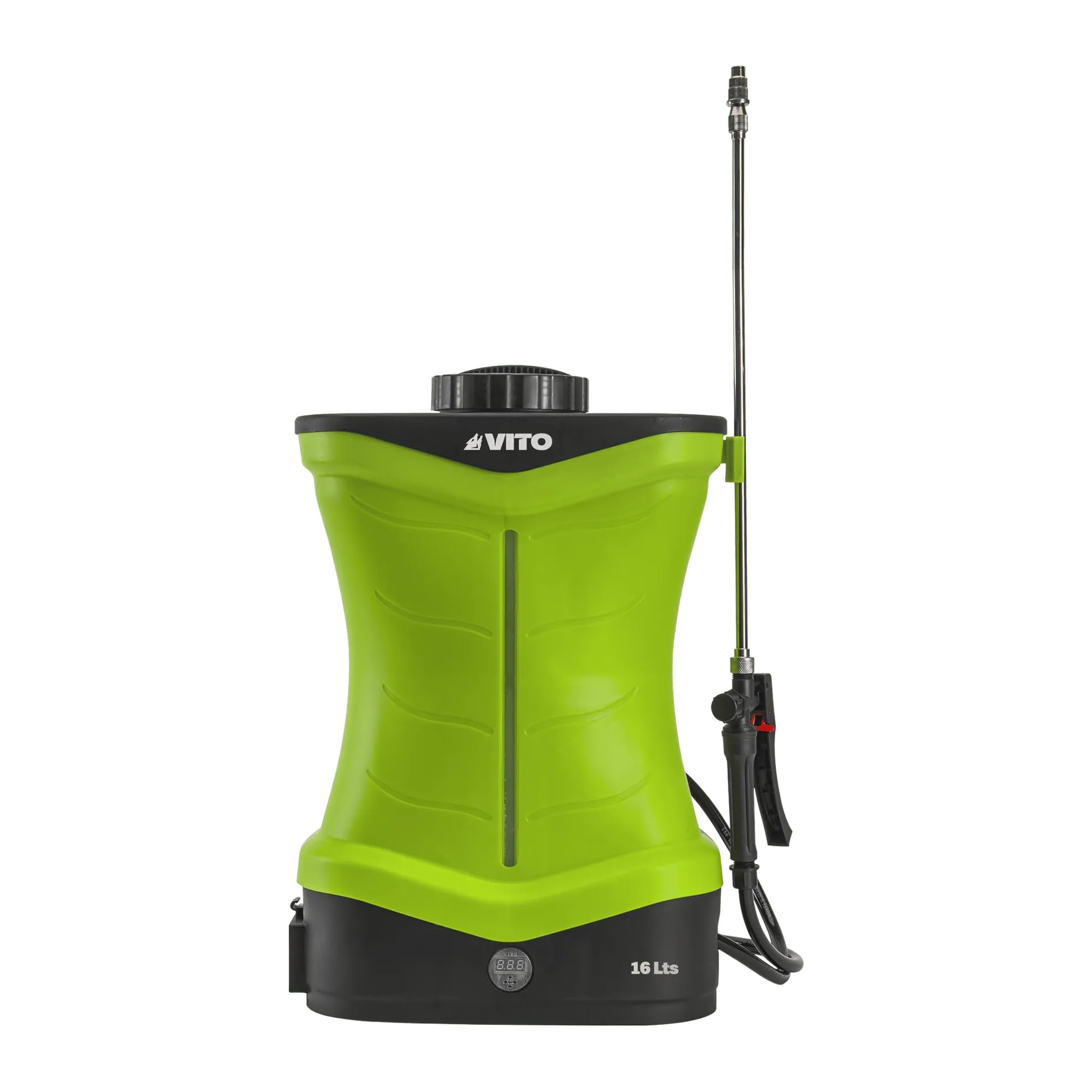 VITO VIPU16FB - Nebulizzatore a batteria 16 l, 12 V, 8 Ah, 5 ugelli, lancia estensibile 60-100 cm, 3 ore di autonomia