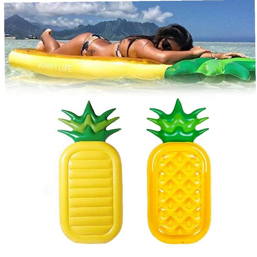 Aufblasbare Schwimm Row Luftbetten aufblasbare PVC-Ananas-Luftmatratze Wasser Reihe Schwimmmatte Adult Wasser-Spiel Sonnenschwimm Stuhl-aufblasbares Kissen