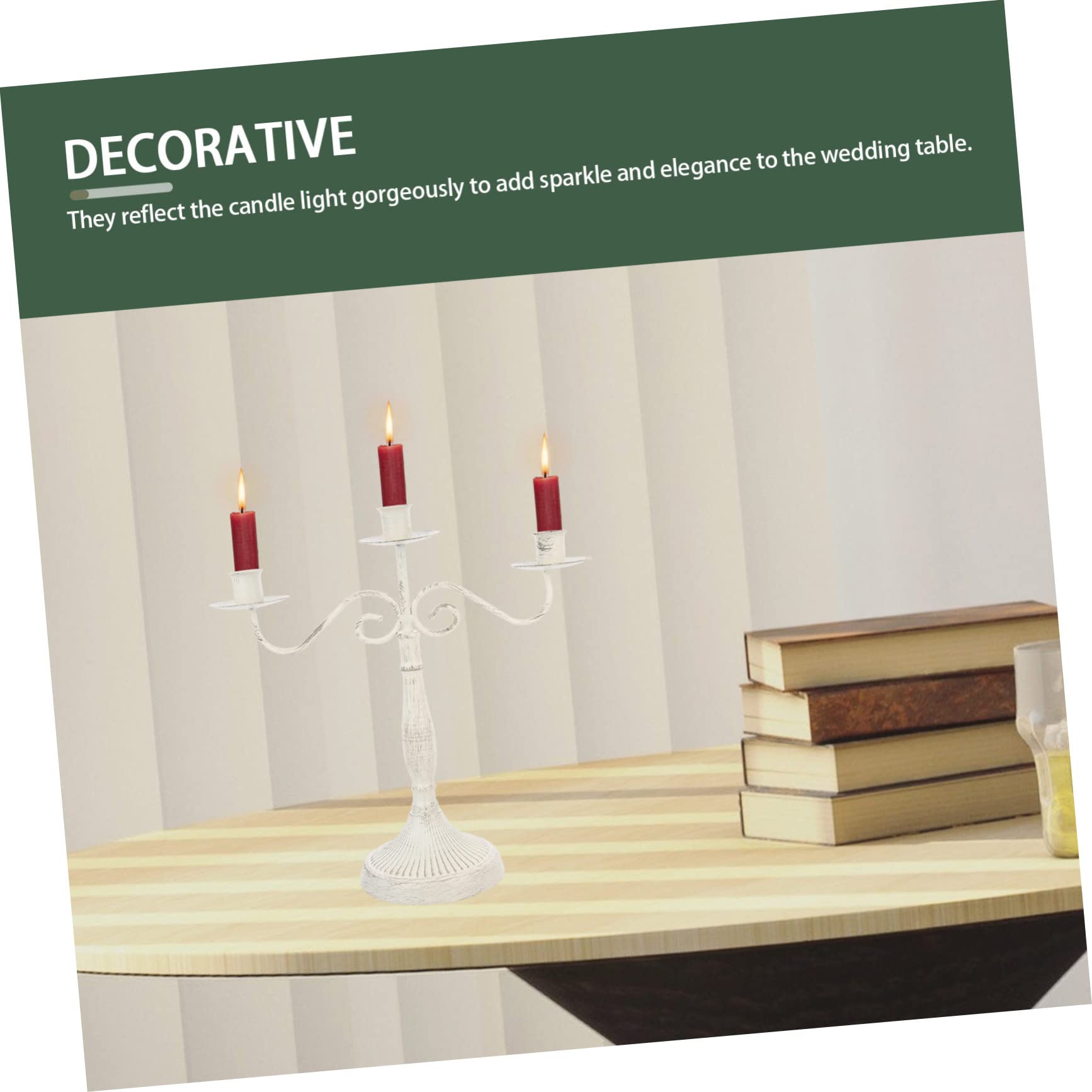 Candelabro Multi-braccio in Ferro Bianco, Stile Vintage