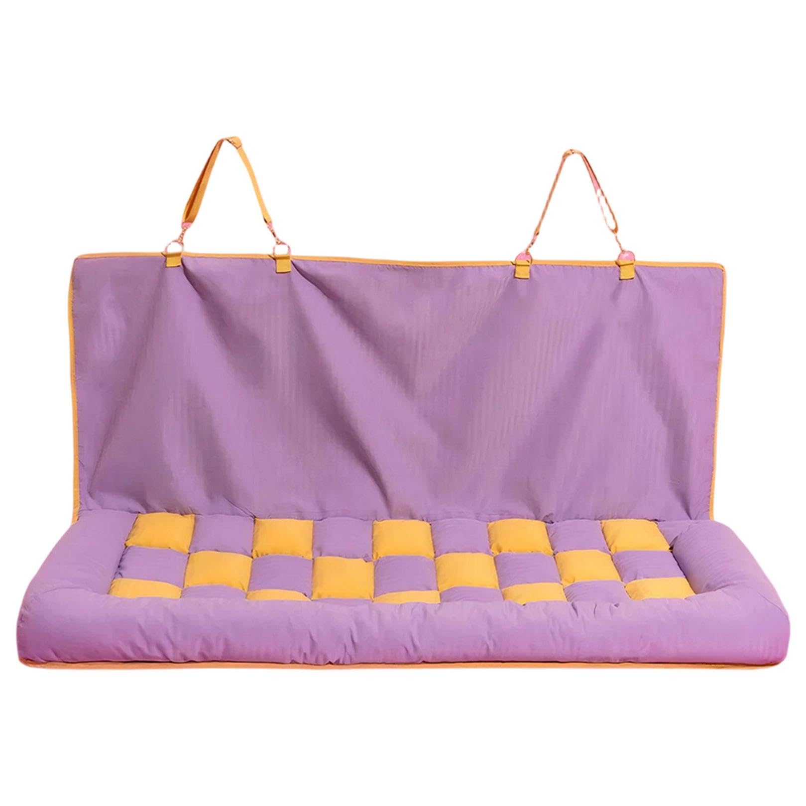 Dog Car Seat, Waterproof Pet Automotive Backseat Cushion Mat Foldable, Non Slip Base with Easy Install Straps, for RV, Truck, Sedan and Pickup (Purple)