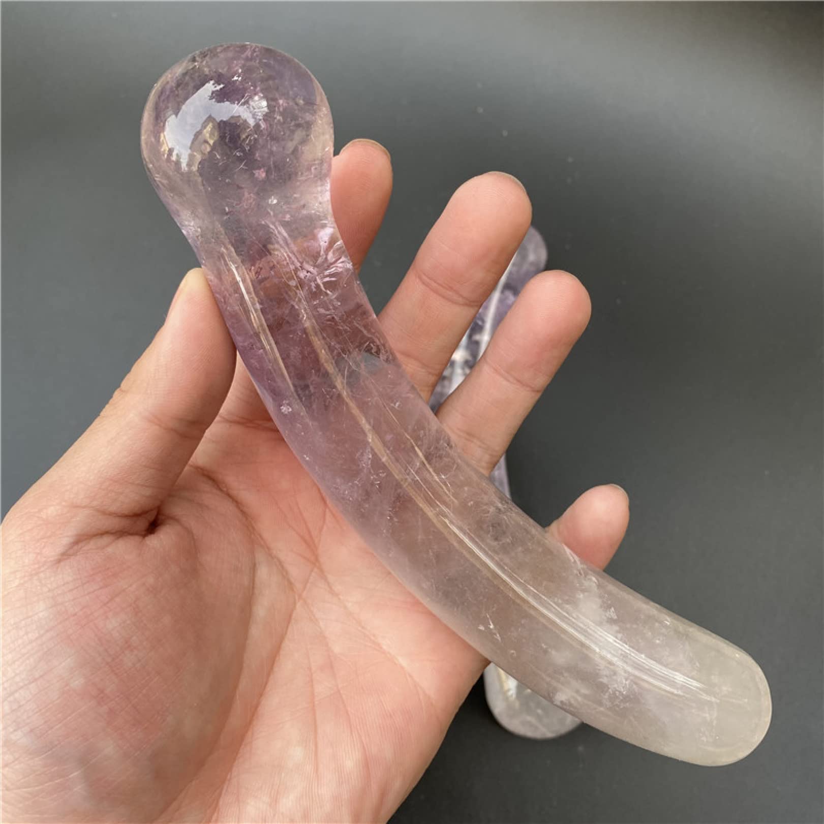 Cristallo Naturale Di Guarigione Della Pietra Di Massaggio Della Pietra Preziosa Ametista Bacchette Di Cristallo Di Quarzo For Agopuntura Bastone Gua Sha Strumento Di Raschiatura Raccolta Domiciliare - Foto 10