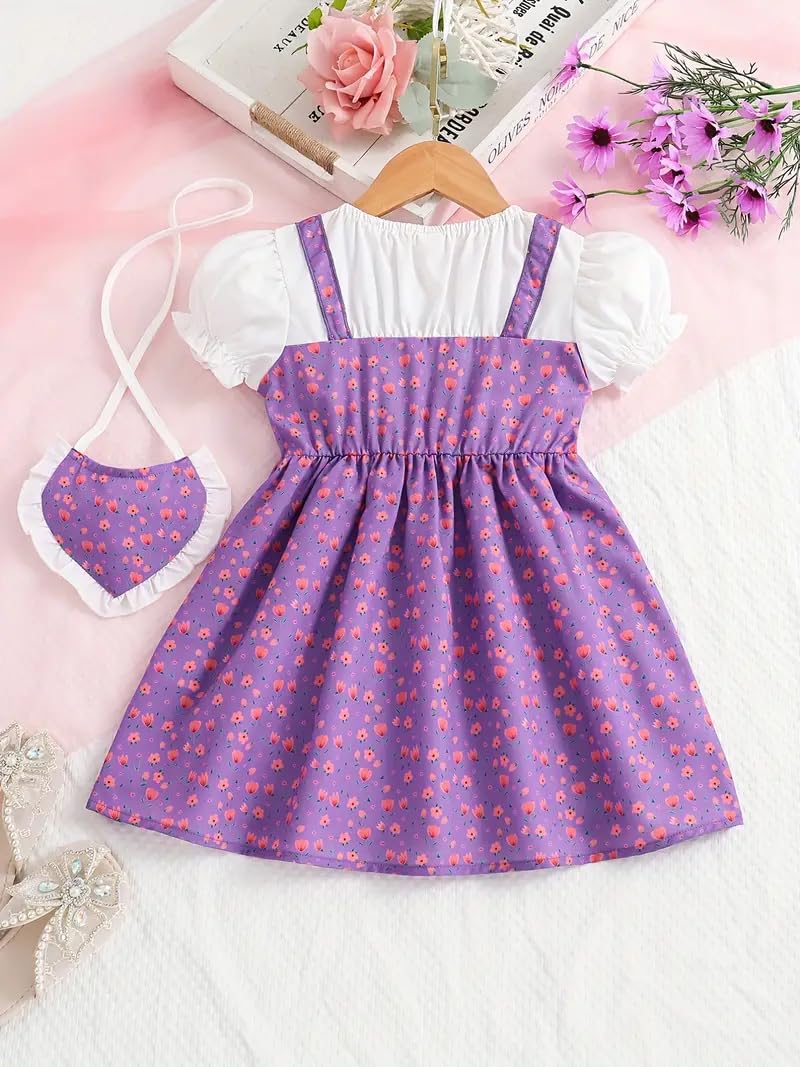 Niren Enterprise Entzückendes Blumenmädchenkleid mit herzförmiger Geldbörse - perfekt für jeden Anlass, 1 Stück