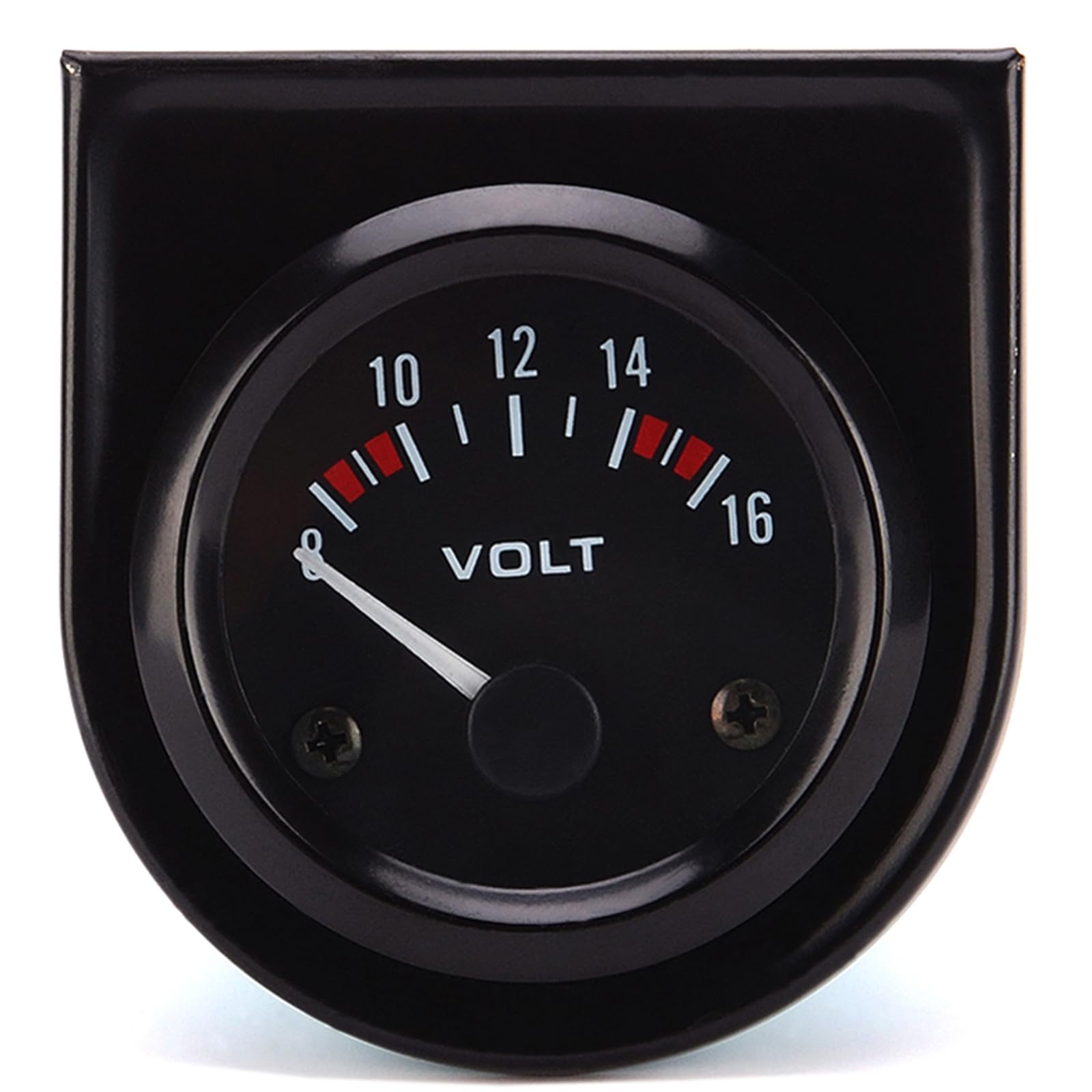 12V Voltmeter Gauge 2" 52mm Volt Voltage Meter Gauge Universal Pointer Voltmeter Car Auto Measure Range 8-16V LED Light Dial Black