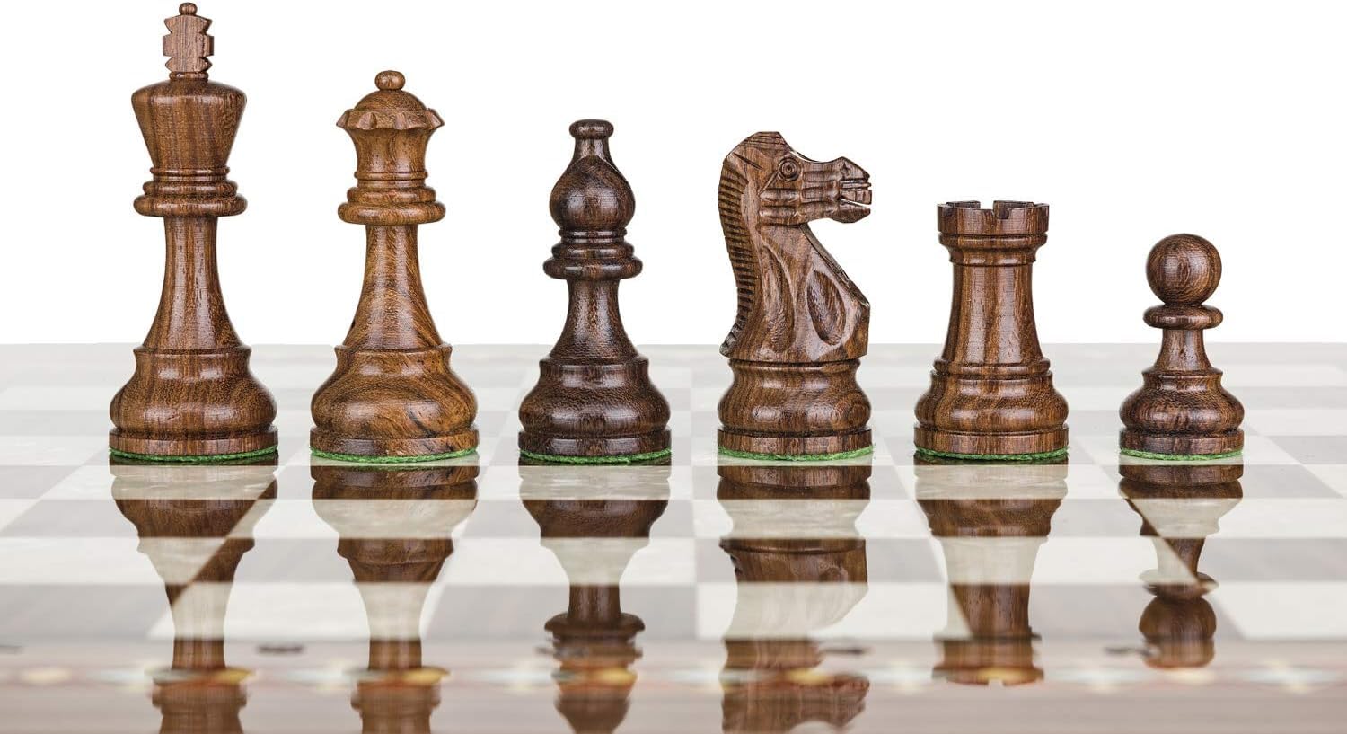 Staunton Classic - Piezas de madera con peso, edición coleccionista de rey de fieltro premium (3.75)