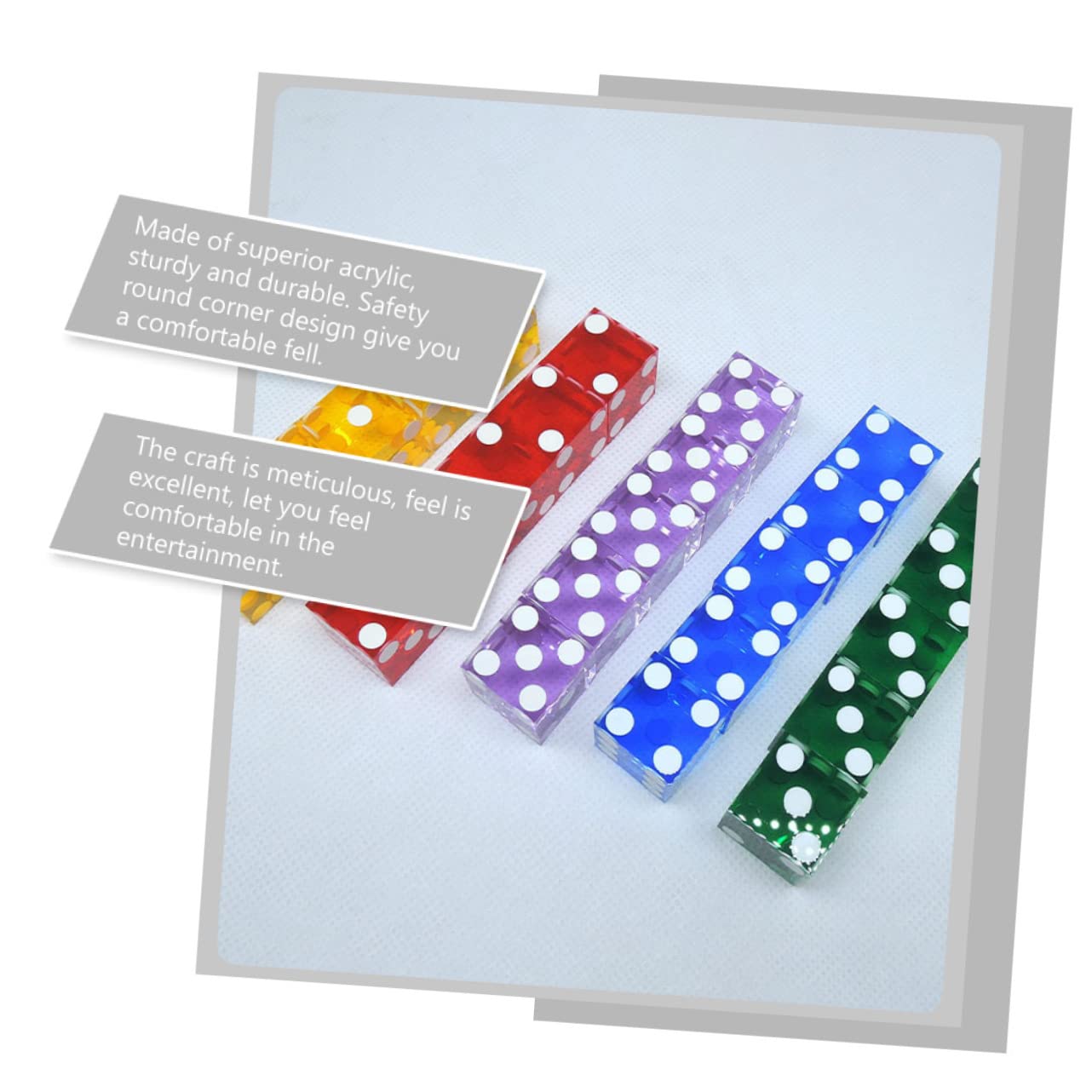 5piezas Dados De Acrílico Transparentes Puntos Ángulo Recto Dados para Mesa De Puntos Acrílicos
