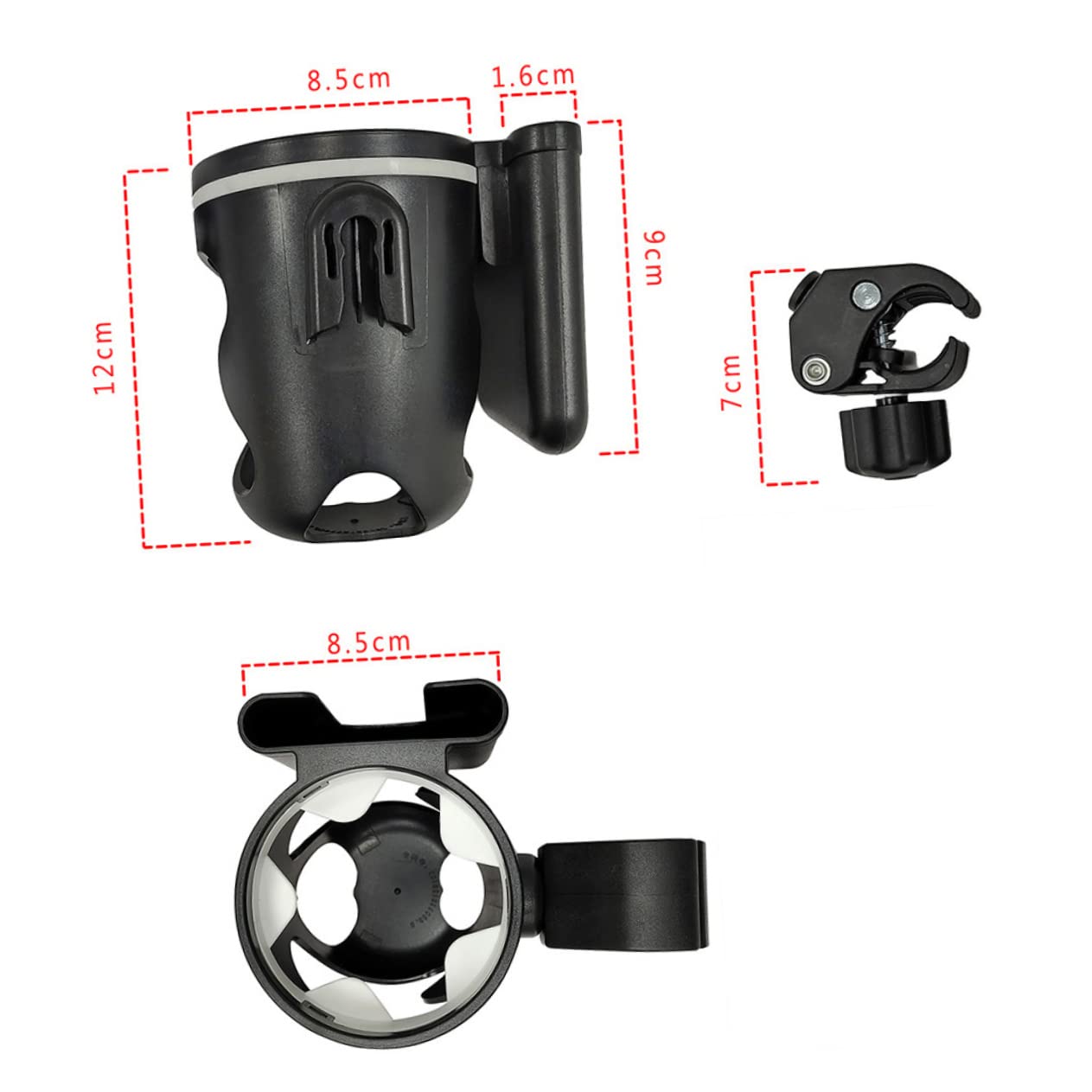 VICASKY Stroller Cup Holder with Phone Holder Drinks Rack for Bottles and Mugs Durable Material Easy Installation for Boats and Travel for Busy Parents