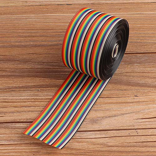 Cable plano arcoíris Walfront de silicona flexible con doble hilo superfino 5