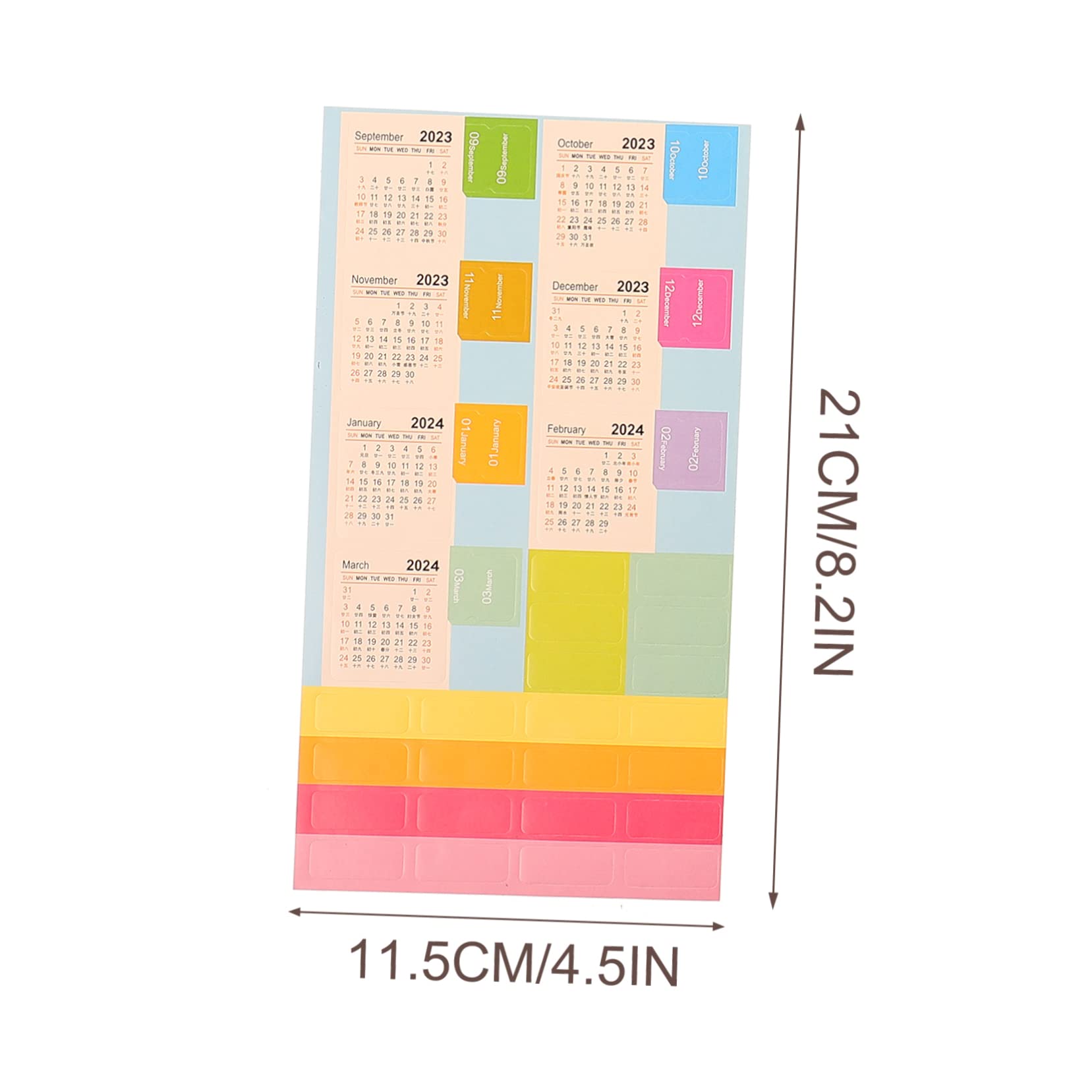 SEWACC 60sätze Kalender Aufkleber Für Notizbücher Index Tabs Für Monatsplanung Bunte Notepad-sticker Für Schüler Und Lehrer Für Büroorganisation