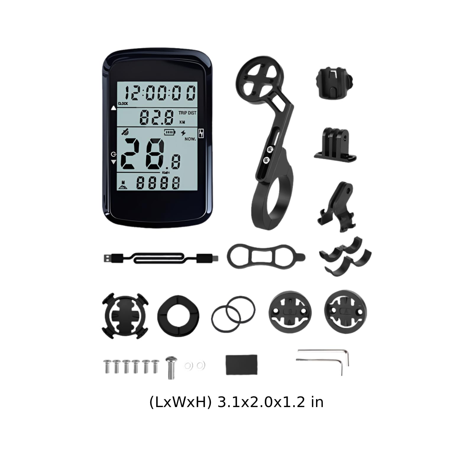 GPS Fahrradcomputer, kabelloser Tacho und Odometer mit präziser Positionierung, Echtzeitanzeige, IPX7 wasserdicht, einfacher GPX-Datensync, Typ-C-Laden, inklusive Halterung für Mountainbike
