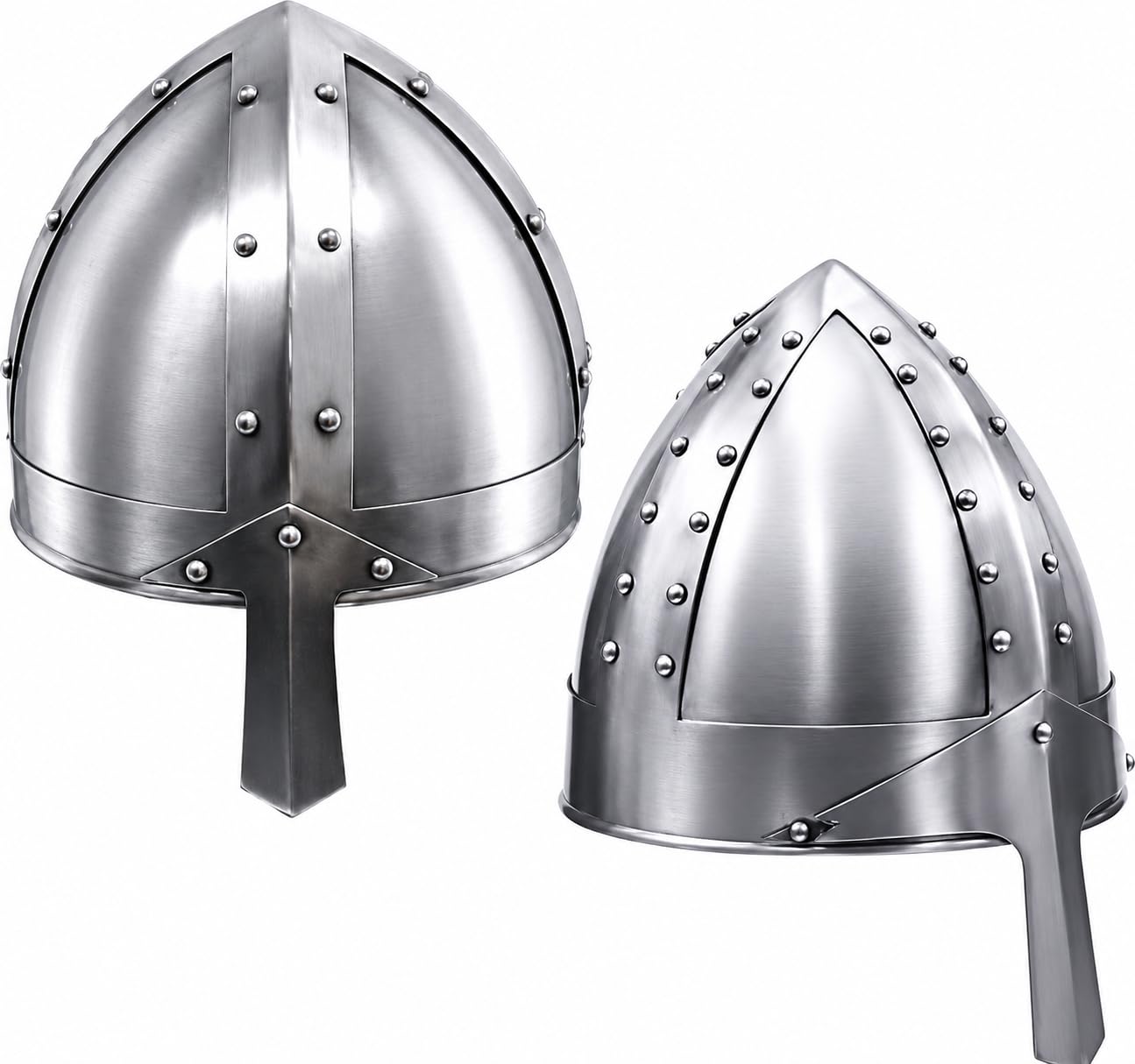 Medieval Norman Nasal Helmet | 18 Gauge Steel Normannen Knight Armour Helm with Pre-Fitted Adjustable Inner Liner | Reenactment & Roleplay Costume Wearable