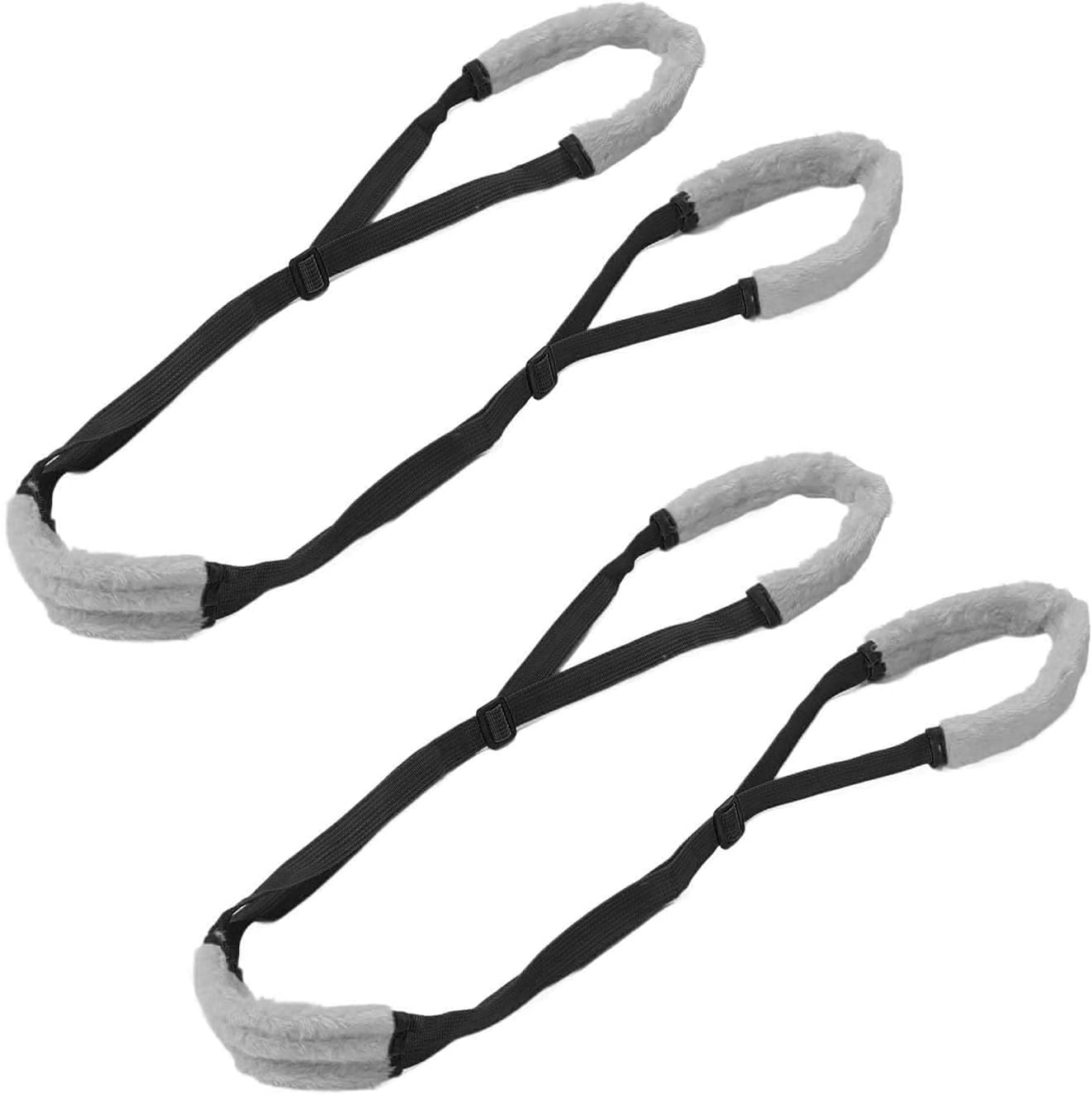 Dog Leg Assist Harness, Adjustable Strap Dog Back Legs Sling 2Pcs Soft Breathable Velvet for Poor Stability (Black)