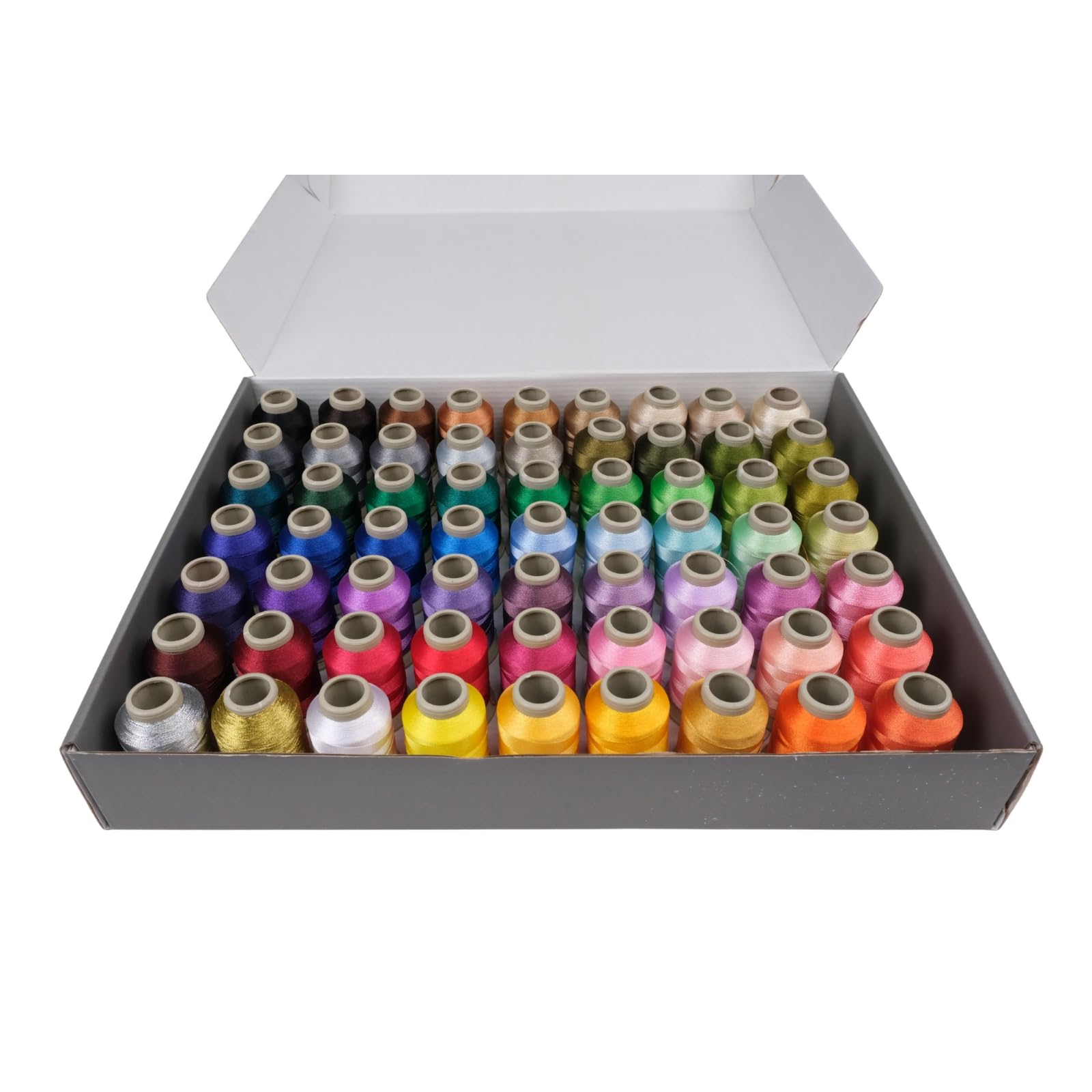 Kit de hilos de poliéster para máquina de bordar de 63 colores, peso 40, hilo de bordado de color 550 Y para máquinas de coser y bordar Janome Singer, Husqvarna, Bernina