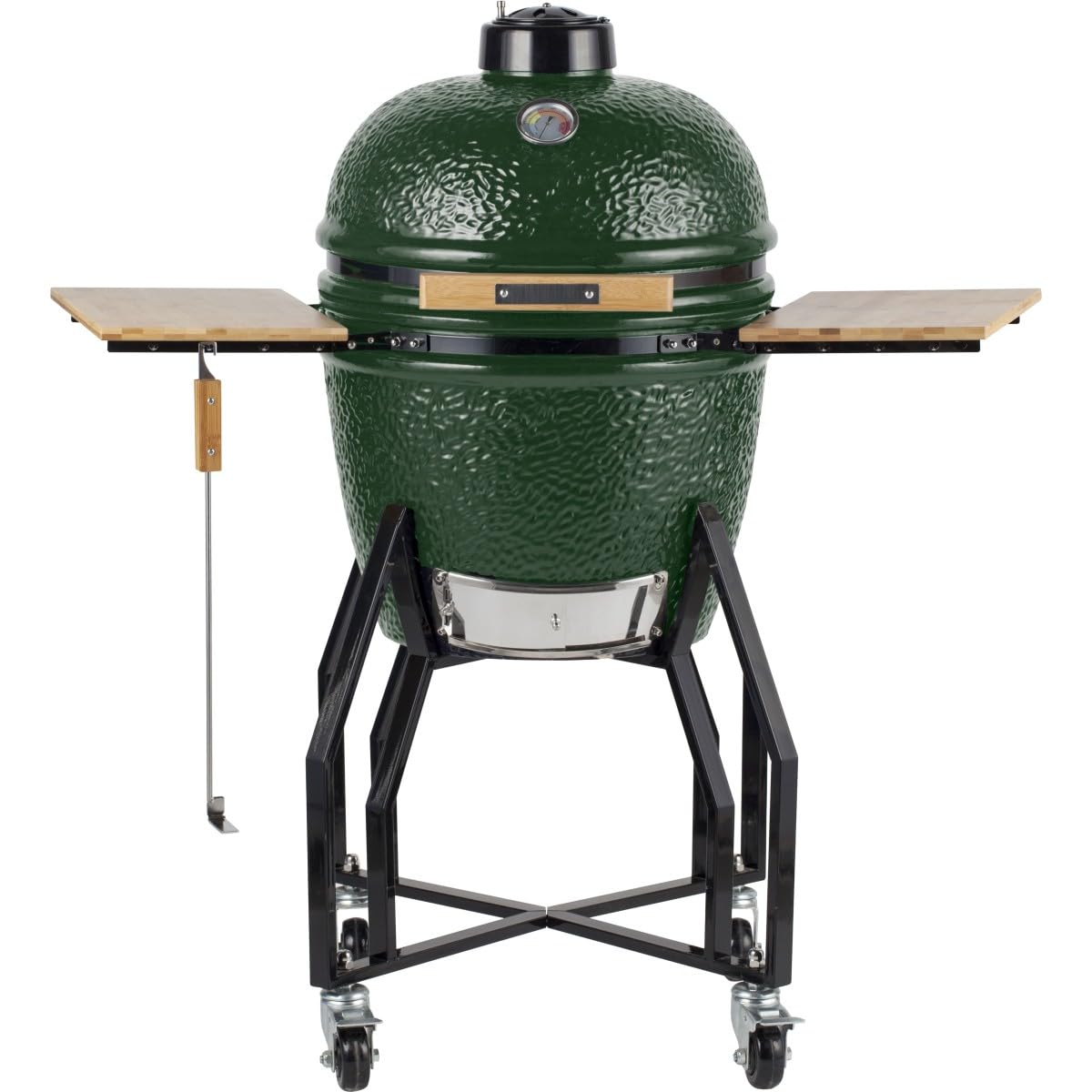 INTEC - Barbecue a Carbone Kamado in Ceramica Verde Ø 56cm 22 Pollici - Griglia da Esterno 122.1 x 69.6 x 117.4cm