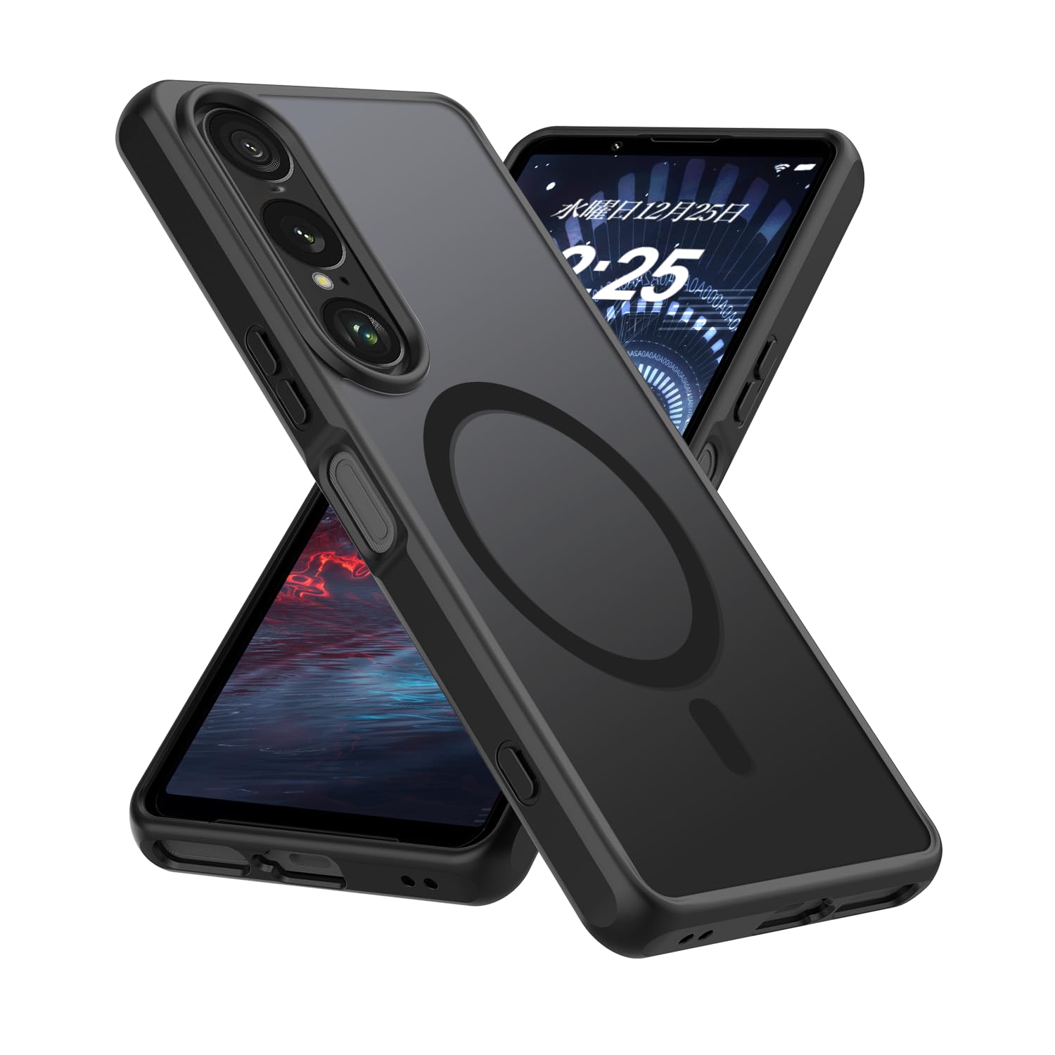 iYiTai Sony Xperia 1 VII ケース【MagSafe対応】SO-51F SOG15 XQ-FS44 2重構造 [TPU+PC] ストラップホール付き 傷防止 四隅滑り止め 耐衝撃 薄型 ワイヤレス充電 ソニーエクスペリア 1 VII カバー(マット・ブラック)