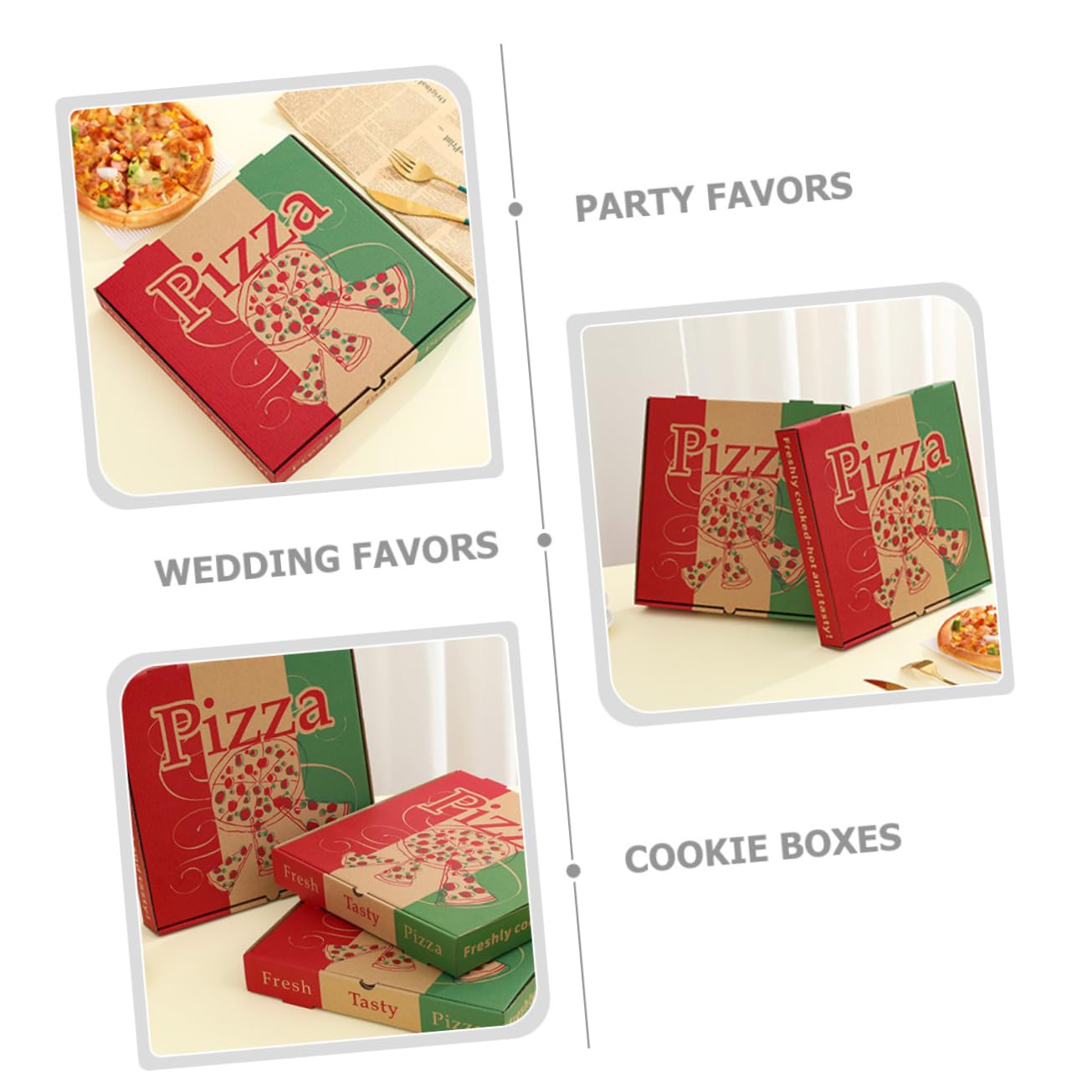 MOLUCKFU 10pcs Box Pizza Box Takeout Paper Pizza Boxes Leak Resistant Design for Restaurants Cafes and Parties Convenient Packaging