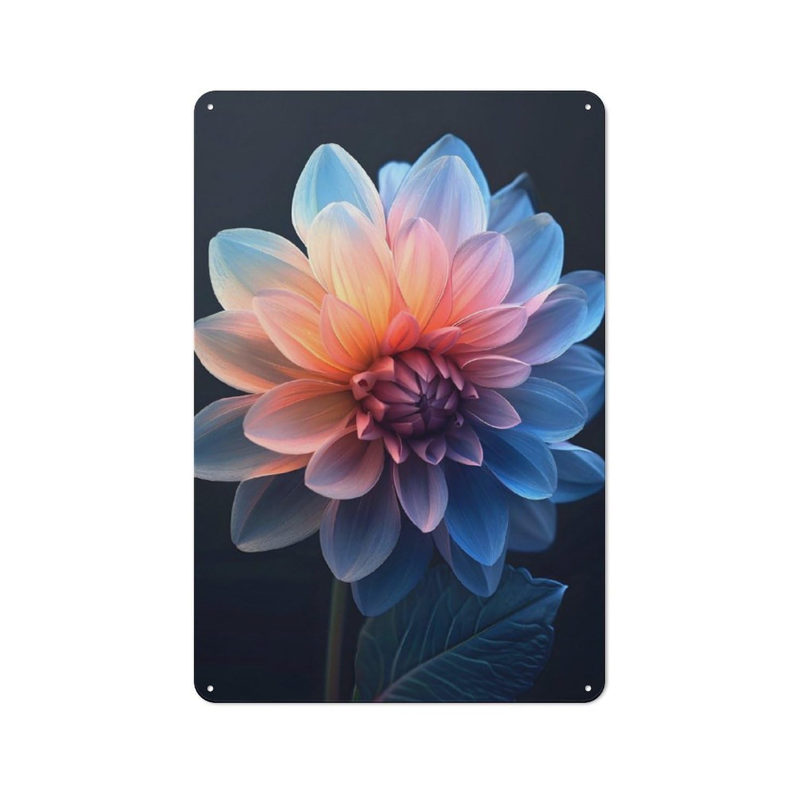 Junmoney Realistic Flowers Vintage Tin Sign 30X20cm Featuring For Café Or Home Bar, A Metal Wall Feature For Cafés And Home Bars