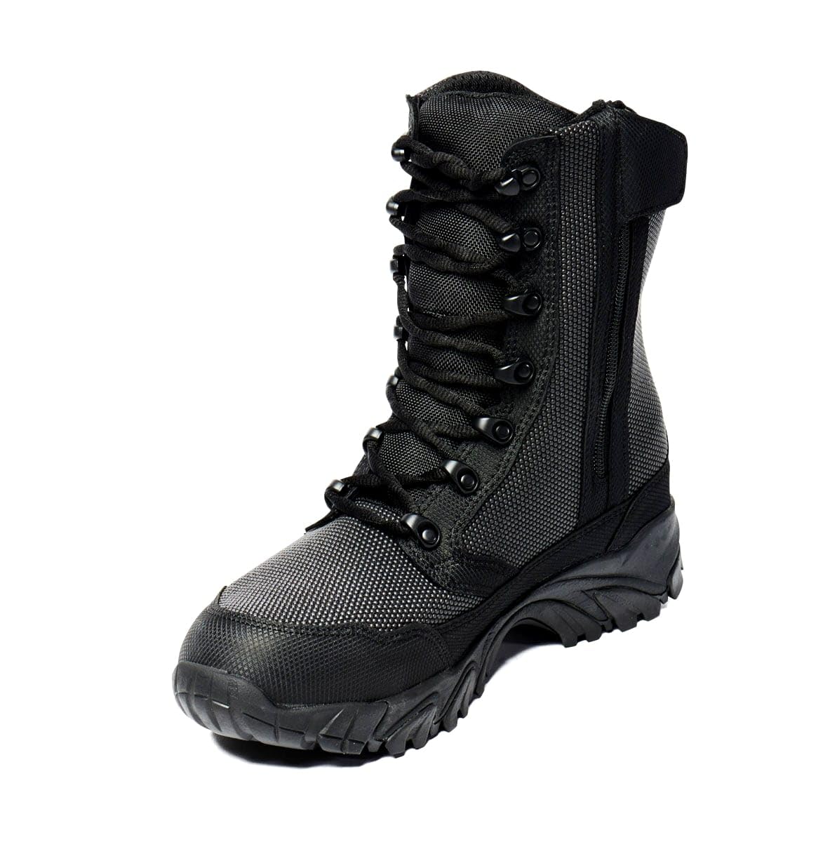 ALTAI 8" High Mens Side Zip Tactical Combat Work Boots Waterproof Shoes for Hiking, Hunting, Trekking, Duty, Ultra-Lightweight, Black, MFT200-Z, Size 11.5