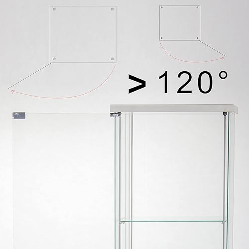 Miniatura 7 de JT Vitrina de cristal con 4 estantes con luz y puerta, fácil de instalar, vidrio templado sólido, estantería Curio de pie para sala de estar,