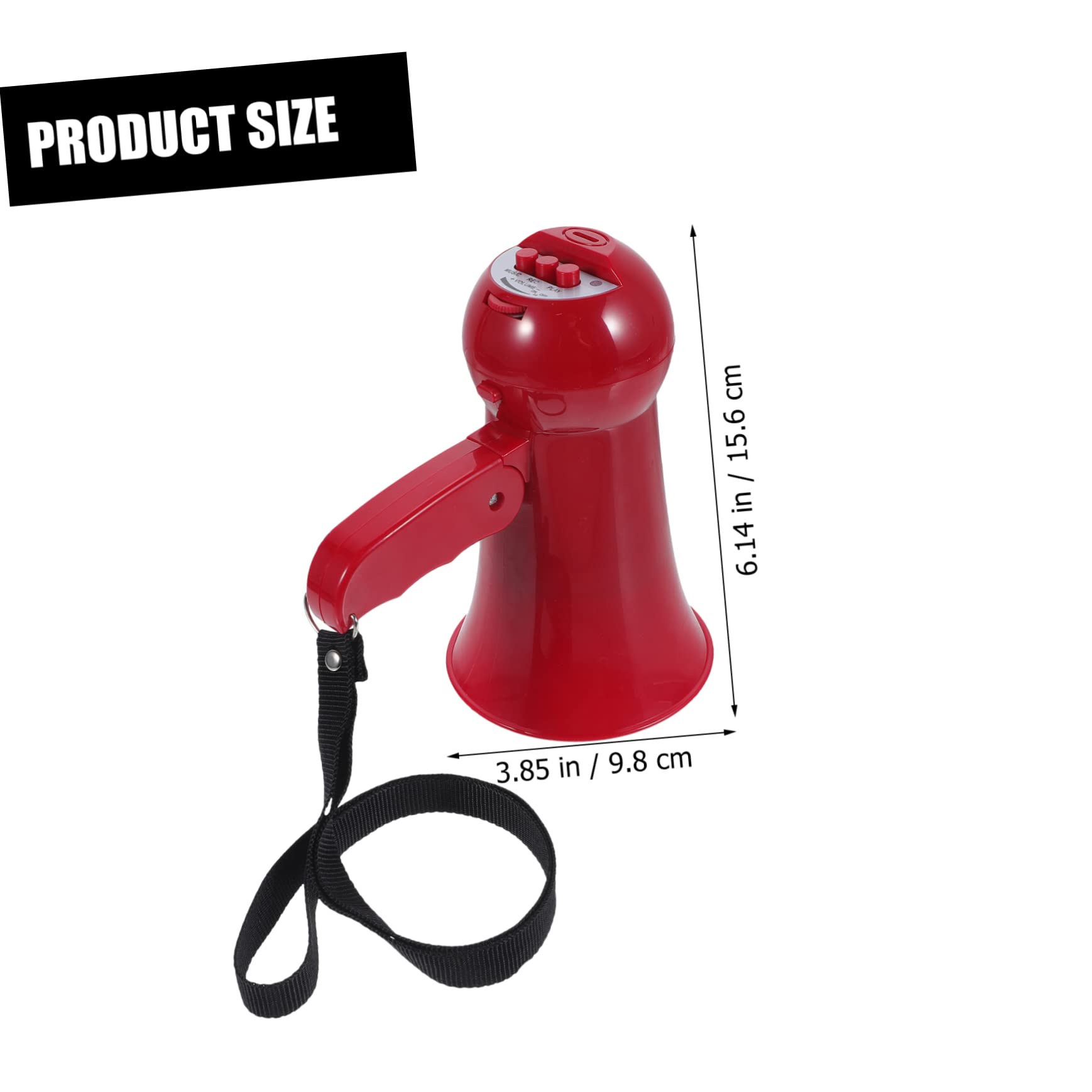 TOYANDONA Megafono Portatile Ricaricabile USB Rosso con Controllo Volume e Impugnatura Ergonomica, Altoparlante con Tracolla per Eventi Sportivi e Feste