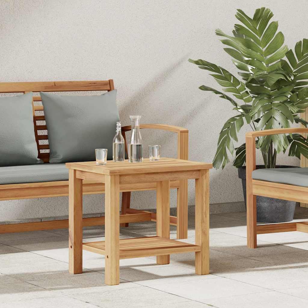 Genérico Mesa de centro marrón, 50 x 35 x 45 cm, madera de teca maciza, mesa baja moderna con superficie texturizada y patas a poste para salón o jardín