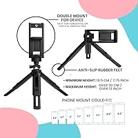 Vista 2 de Control remoto de cámara Bluetooth para iPhone, anillo para selfie Snap Away con trípode ajustable, control remoto inalámbrico para cámara