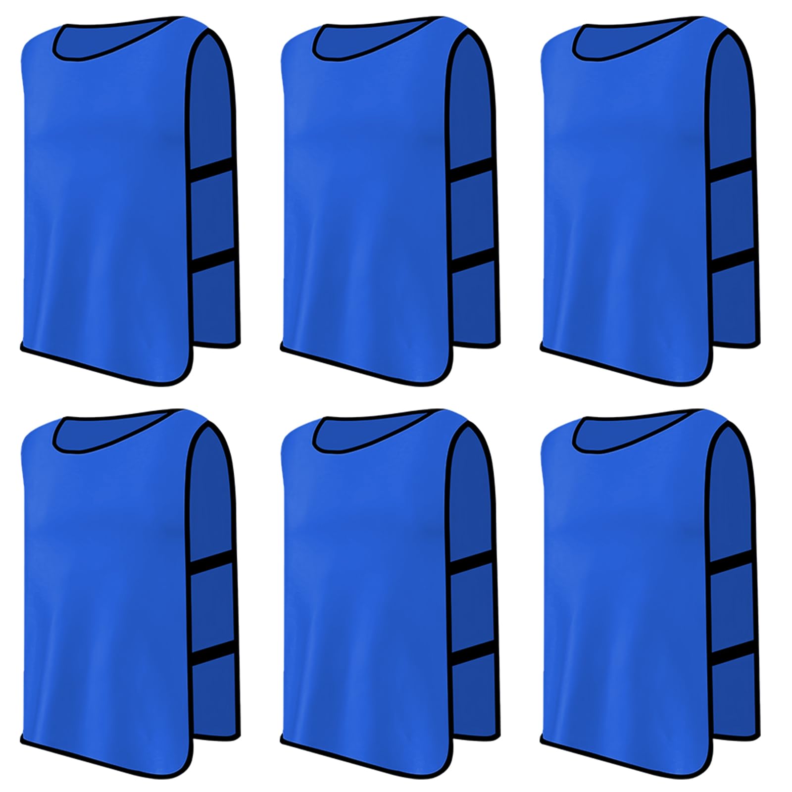 Lot de 6 Chasubles D'entraînement Sport Enfants, Chasuble Enfant Football, Gilet D'Entraînement Professionnel de Football, Training Gilets pour Pratique Football, Basket, Rugby, Hockey