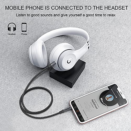 Moswag 3.28Ft/1Meter 3.5Mm Aux Cord To 3.5Mm Audio Aux Jack Cable Male To Male Aux Cable Nylon Braided Stereo Jack Cord For Phones,Headphones,Speakers,Tablets,Pcs,Music Players And More #TOP3