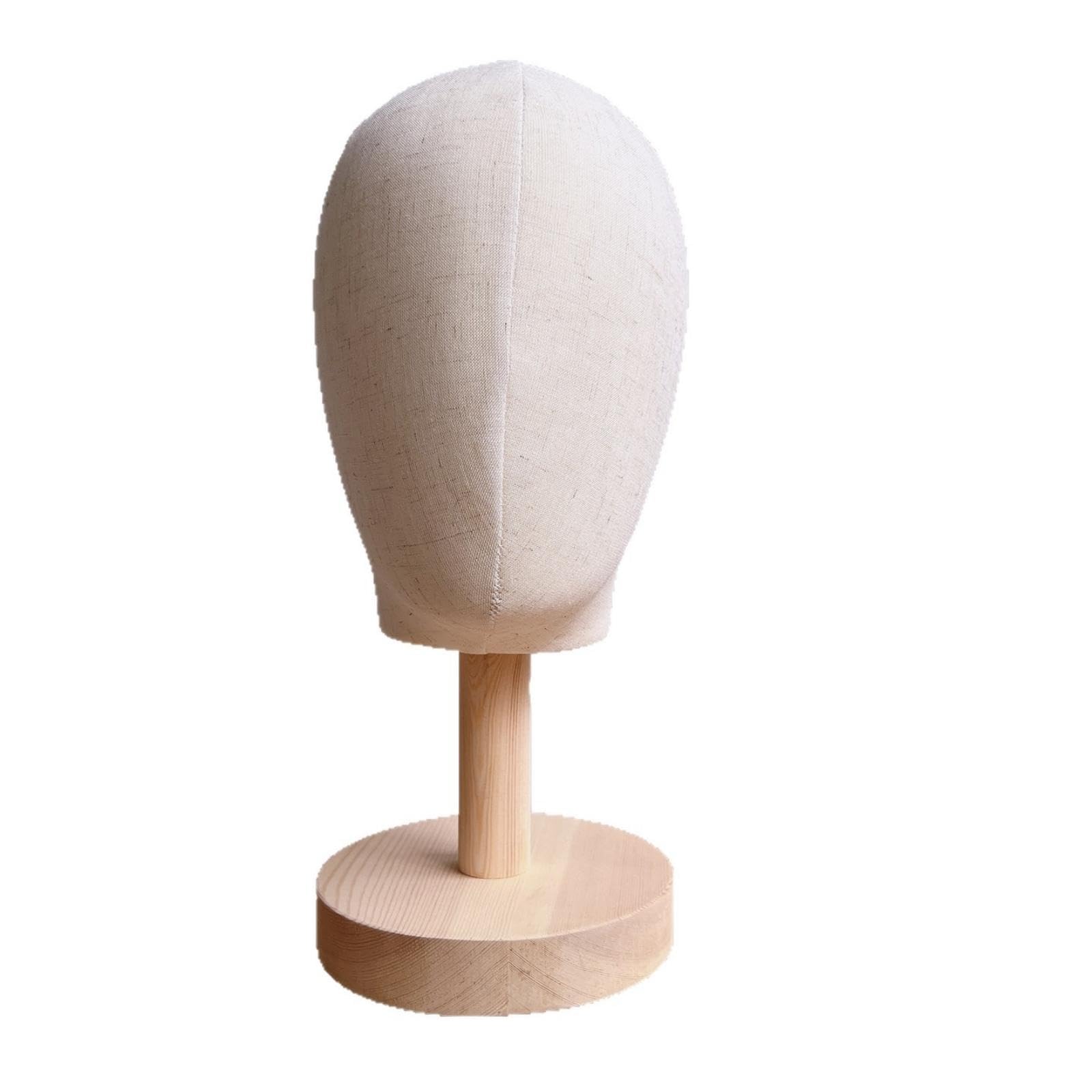 Mannequin Head with Wooden Base Grain Cloth Mannequin Head Sturdy Hairpiece Display Stand for Milliners, Retail Shops, Studios, Dressing Tables-image-10