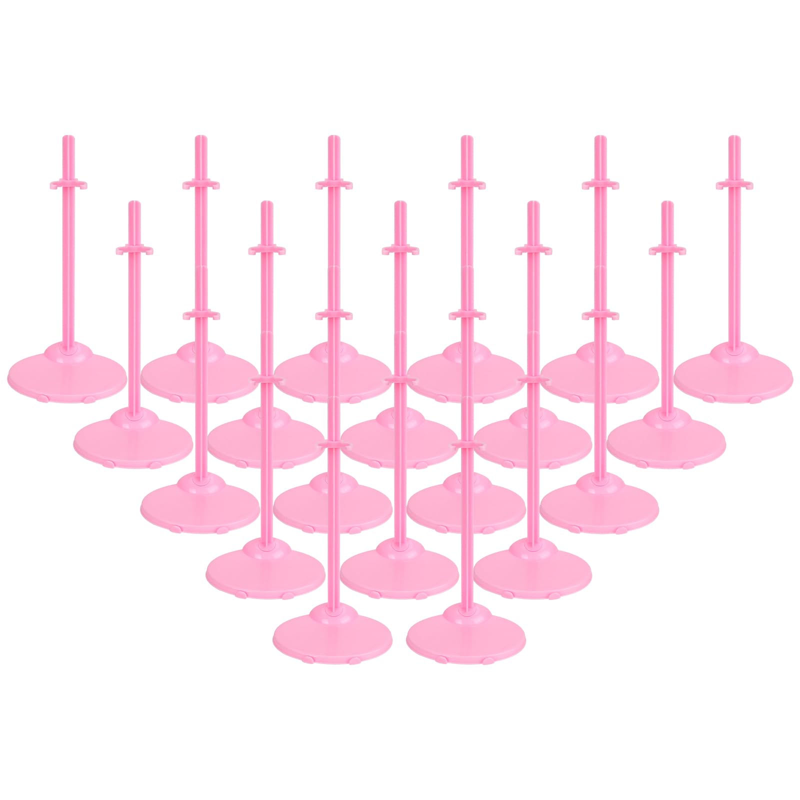 Doll Stands, Doll Stands Display Holder with Adjustable Waist Clip, Pink Support Stand for 11 to 13 Inch Dolls Action Figure Stand Dolls Accessories (20pc)