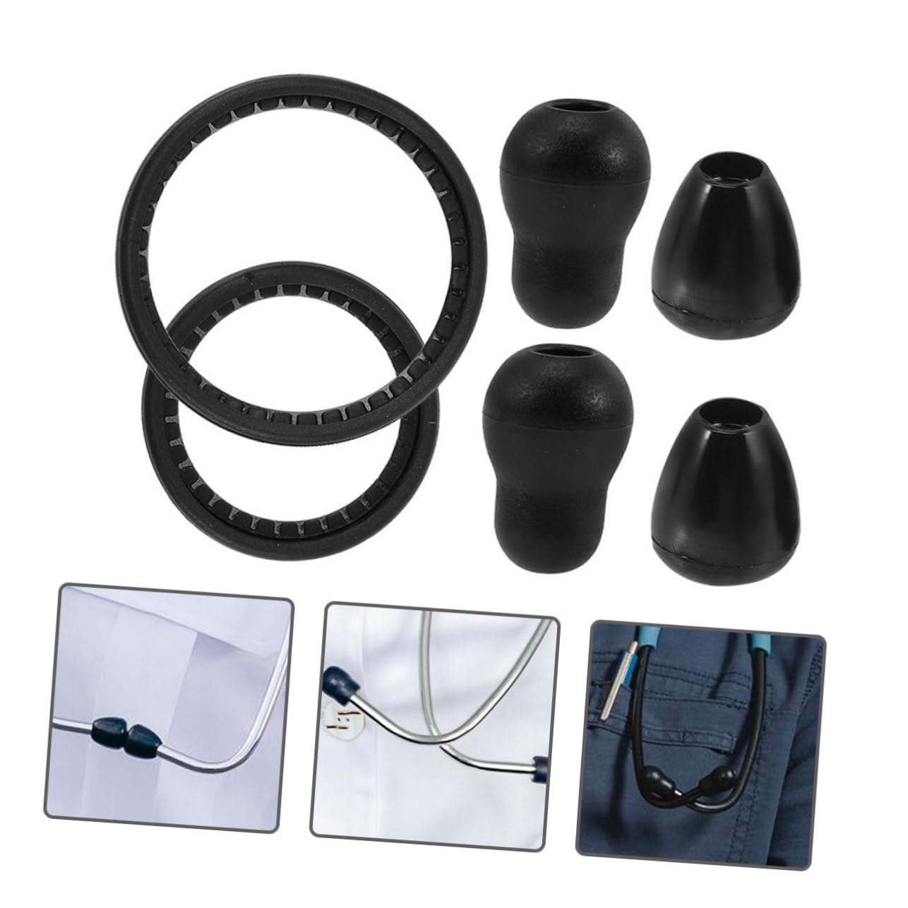 SOLUSTRE 8sets Membrane e Auricolari Per Stetoscopio Accessori Medici Per Professionisti Della Salute Compatibili Con La Maggior Dei Modelli Sul Mercato Comfort Assicurato e Facile Utilizzo