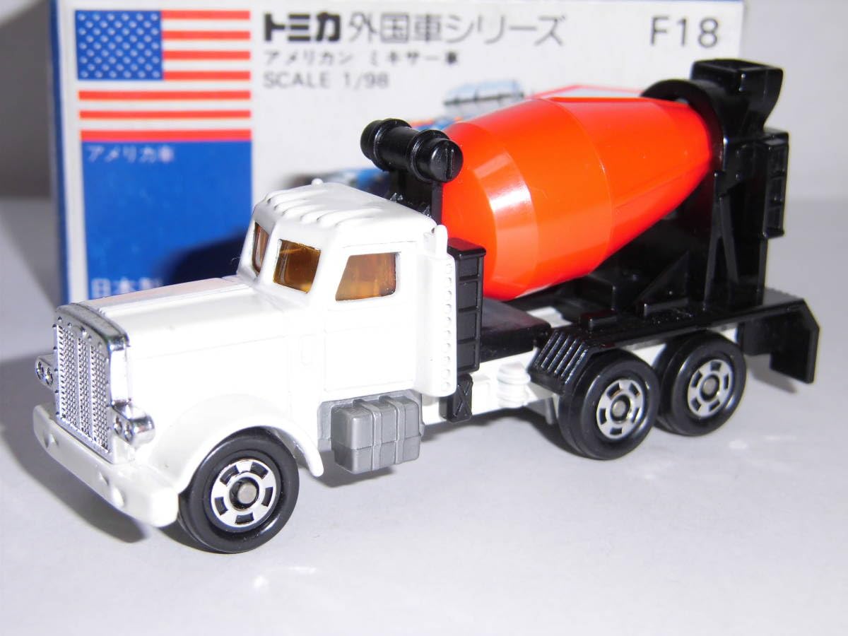 トミカ アメリカンミキサー車 輸出 Pocket Cars ミニカーショップ ケンボックス トミカ 青箱☆F18☆アメリカン