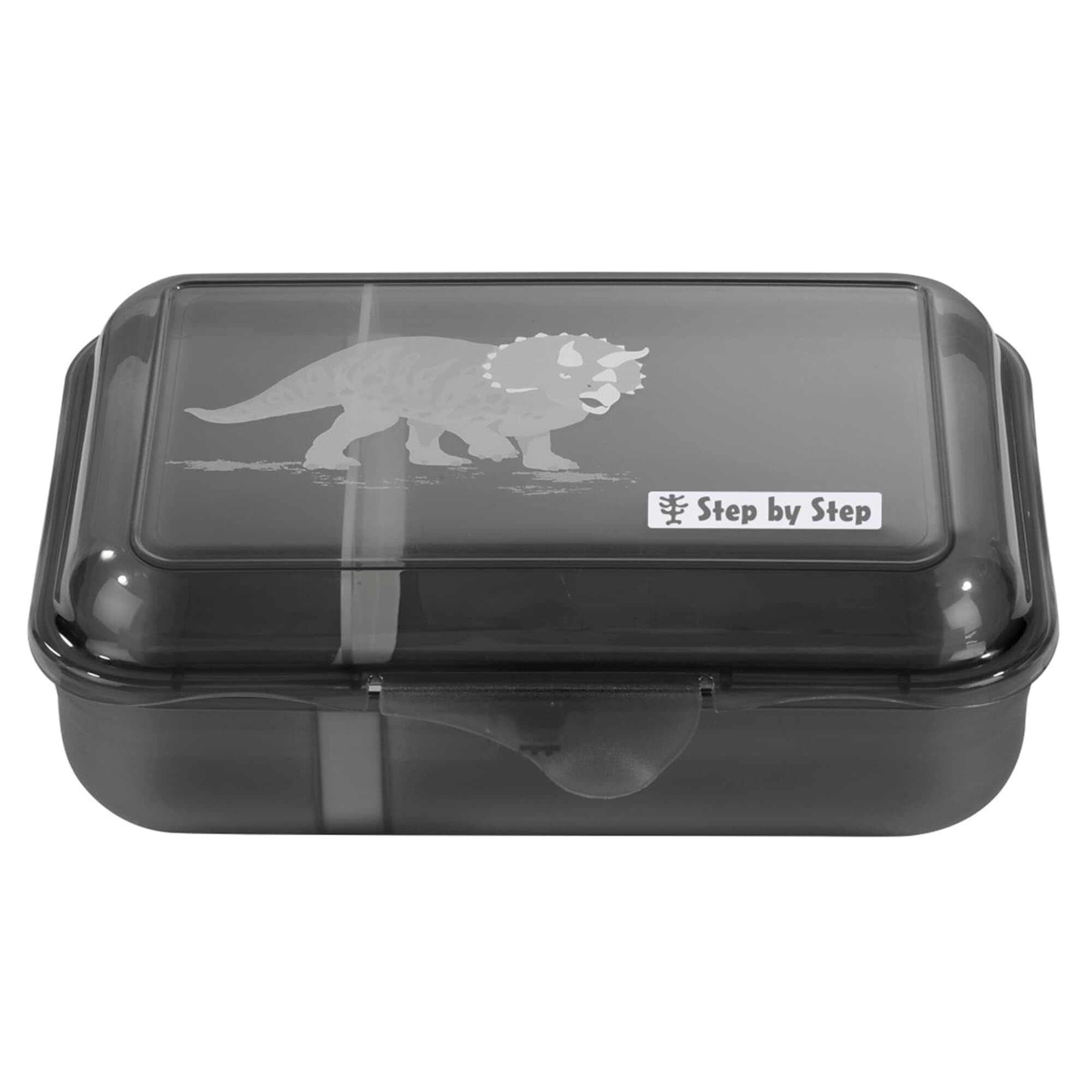 Step By Step Lunch Box Dino Life 0.9L Nero - Contenitore Per Scuola Con Divisorio, Lavabile In Lavastoviglie, Senza BPA
