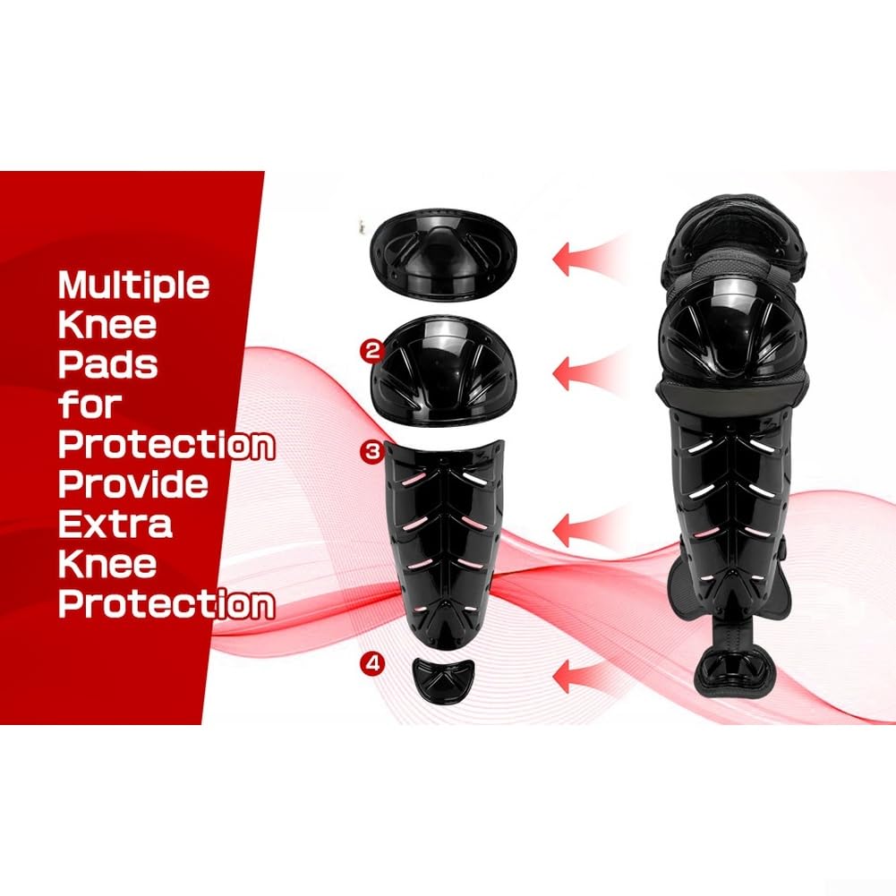 Softball/Baseball-Knie-Beinschutz, Vollflügel-Schienbeinschoner für Erwachsene und Jugendliche, Baseball-Softball-Sport, stoßfeste Schutzausrüstung, rutschfeste Passform