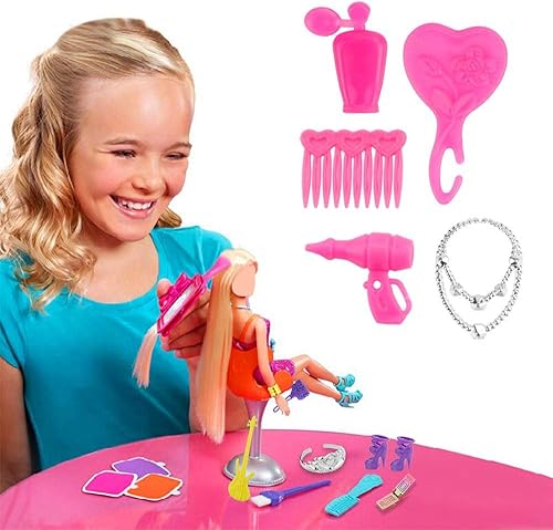 Miniatura 5 de JANYUN Accesorios para muñecas, 114 piezas de ropa de muñeca, conjunto de vestido de fiesta para muñecas y niñas, accesorios para zapatos, bolsas,