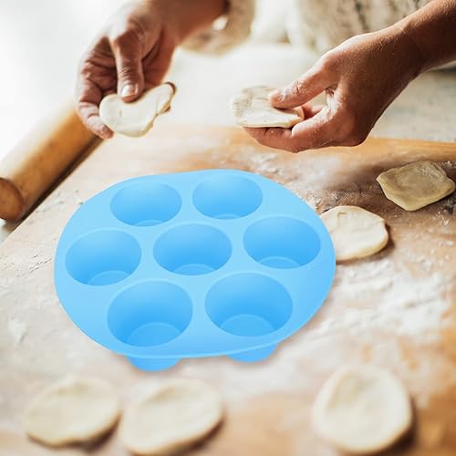 Miniatura 8 de Zerodeko 2 moldes de silicona para magdalenas antiadherentes, 7 tazas, freidora de aire, moldes de silicona para hornear, moldes reutilizables de