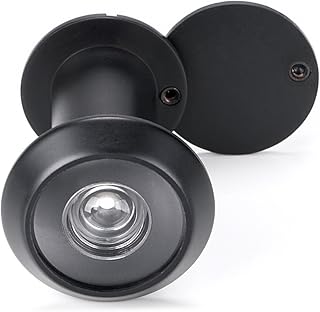 Sumnacon Safety Door Viewer,Solid Brass 220-degree Door Viewer/Peephole with Heavy Duty Rotating Privacy Cover for 1-3/8" to 2-1/6" Doors, Durable Door Viewer for Home Office Hotel (Black)
