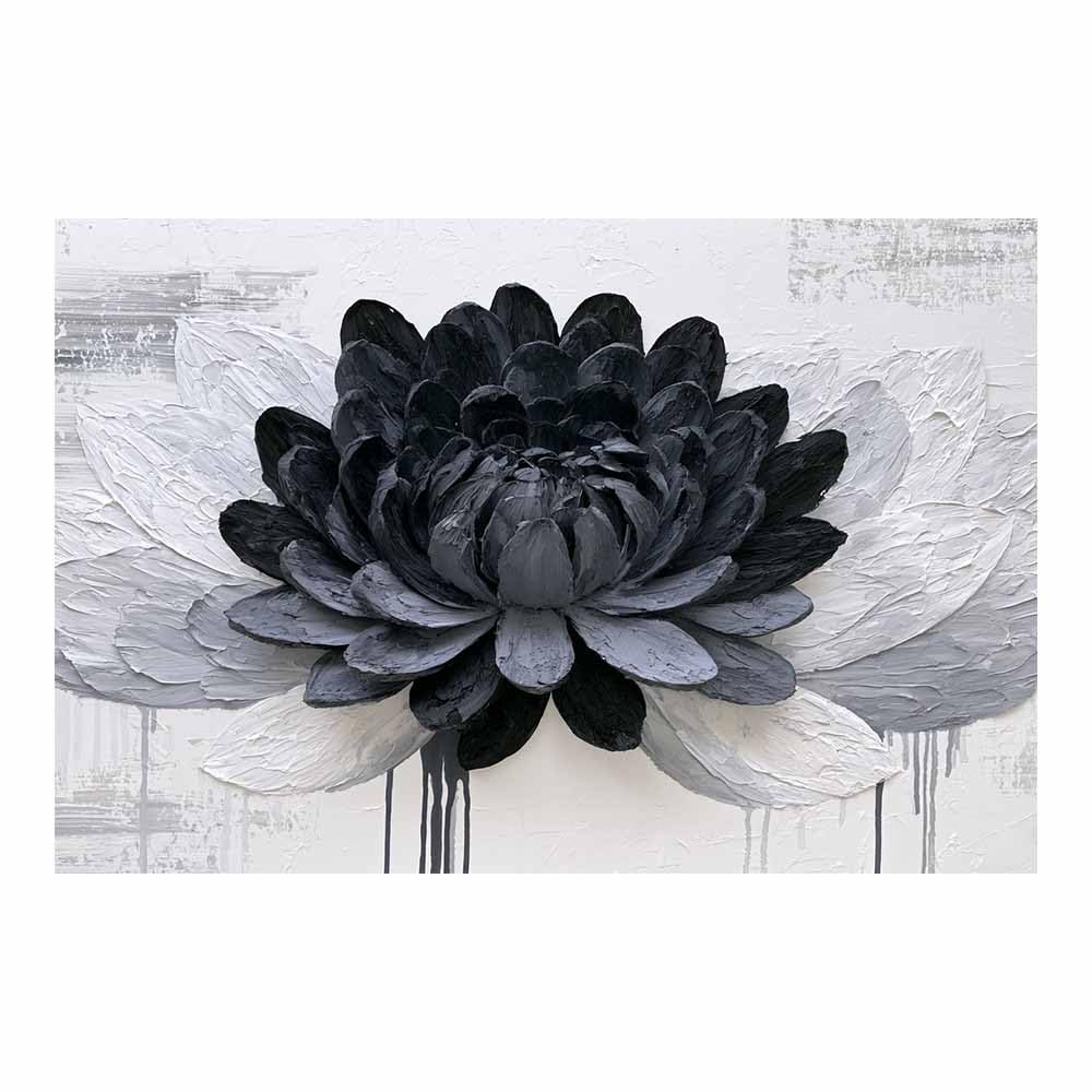 HOQIU Black And White Canvas Wall Art Monochrome Blooms Painting canvas wall art, decorative paintings, for Bedroom Living Room Bathroom Office Home Decoration(Multicolor)-80x120cm Unframed
