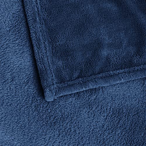 Image of BEDELITE Fleece Blankets Queen Size Navy Blue Throw Blankets for Bed, Luxury Plush Cozy Fuzzy Blanket 90x90 inches, Super Soft Warm Lightweight Throw Blanket All Seasons Suitable