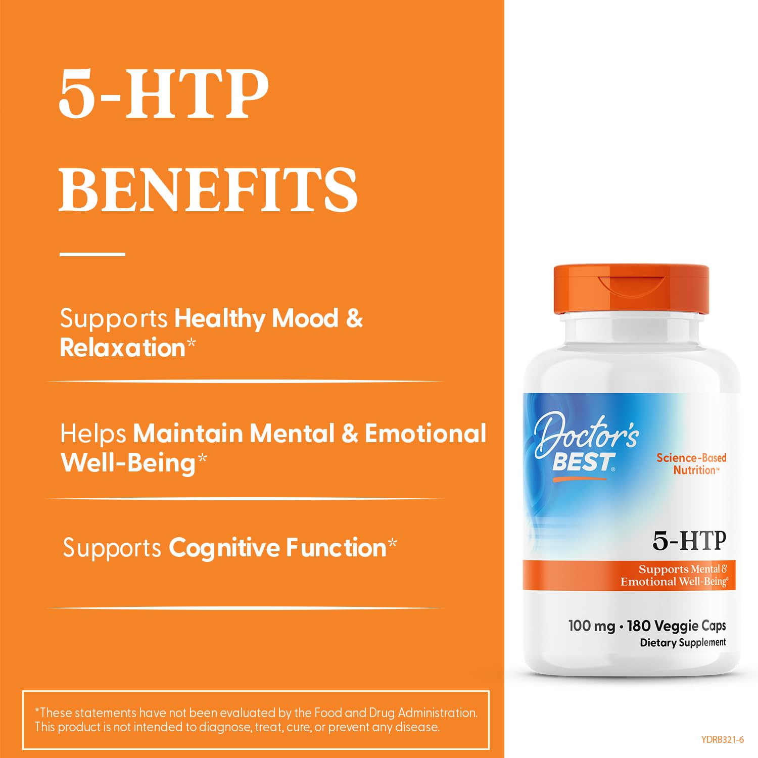 Doctors Best 5-HTP 100mg Capsules, Non-GMO, Gluten Free, 180 Veg Caps — Amazon image 2