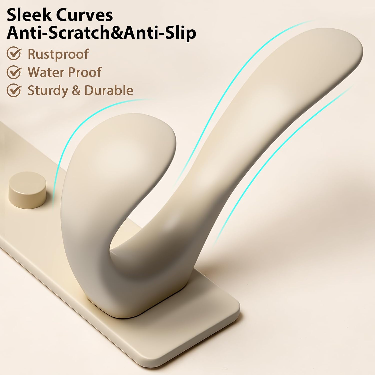 Coat Rack Wall Mount，Heavy Duty Aluminium Wall Hooks，5 Coat Hooks for Hanging，White Hooks Organizer Wall Mounted，Hat Rack, Bag Hanger, Key Holder for Hanging, Towel Racks for Bathroom