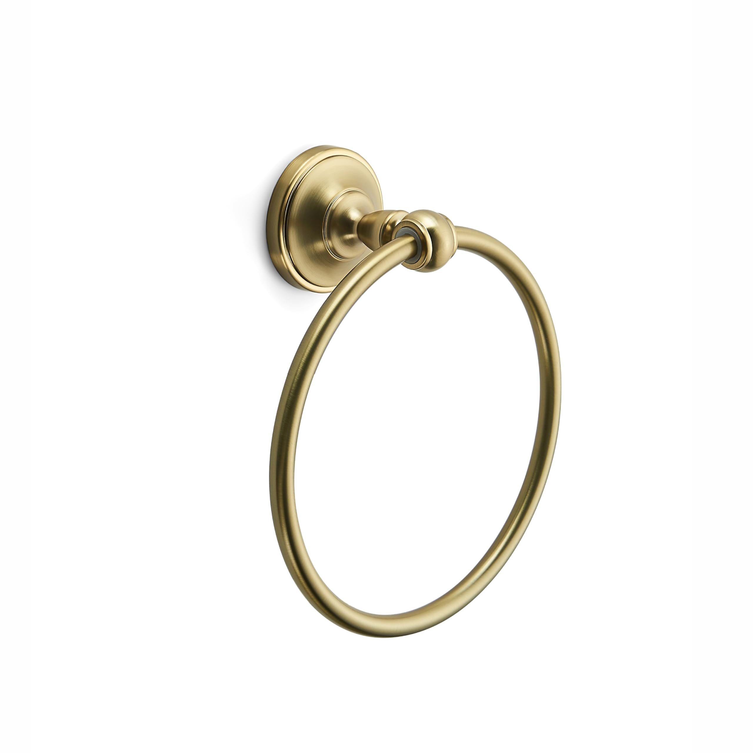 khtumeware 1 Pack Champagne Honey Bronze Bath Towel Ring, Bathroom Hardware Accessories Heavy-Duty Hand Towel Holder for Bathroom, Modern Round Towel Hanger Wall Mounted
