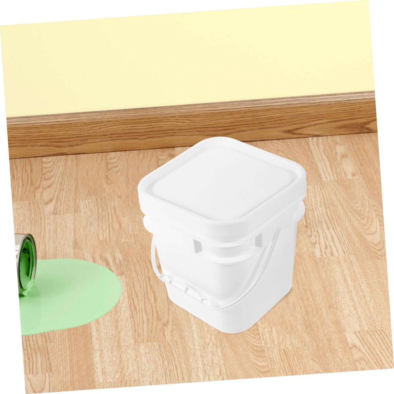 ULTECHNOVO 2 Piezas Cubo de Plástico con Tapa y Asa de Recipiente Reutilizable para Almacenamiento de Cubeta para Proyectos de