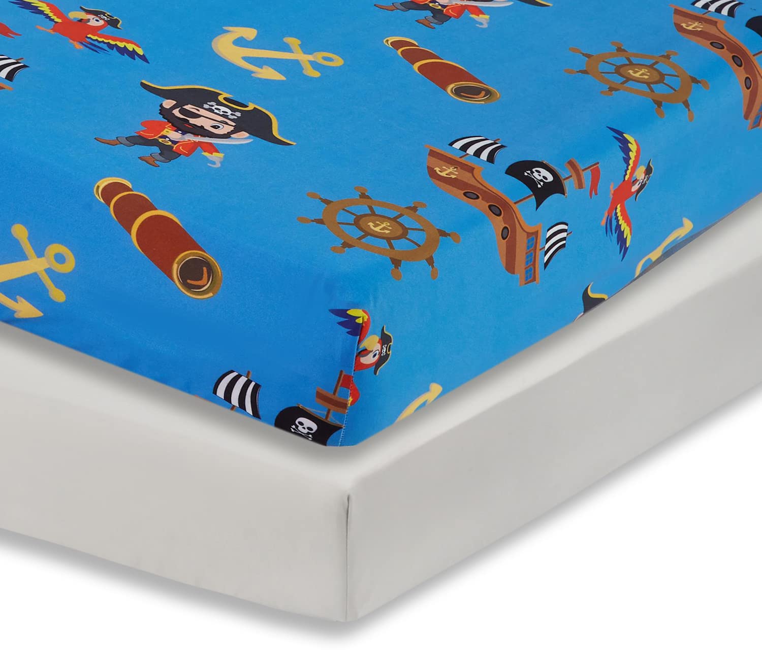 Everyday Kids 2 Pack Fitted Boys Crib Sheet, 100% Soft Breathable Microfiber Baby Sheet, Fits Standard Size Crib Mattress 28in x 52in, Nursery Sheet -