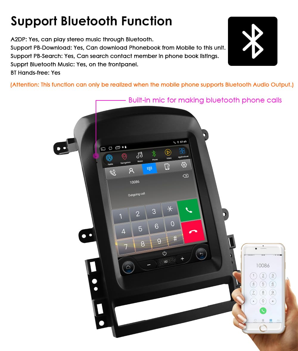 Ossuret Autoradio pour Chevrolet Captiva (2006-2012) (Climatisation Automatique), 9.7 Pouces Android 14 écran Tactile 2+64 Go Navigation GPS avec Carplay Bluetooth Commande au Volant (modèle B)
