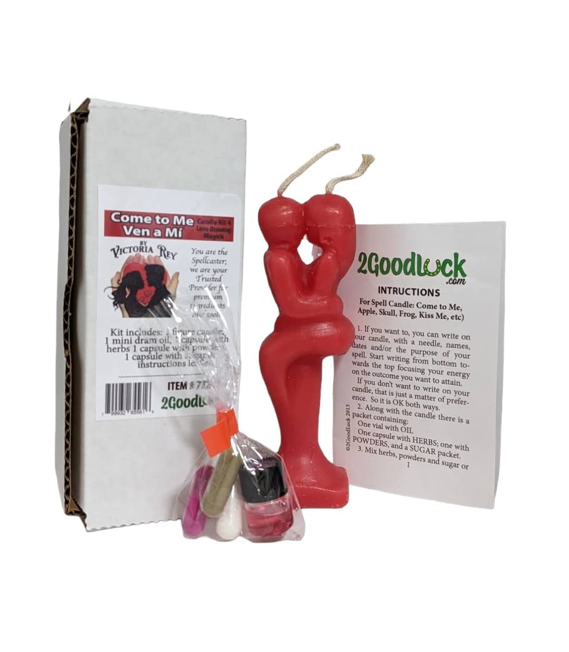 Red Come to Me Candle Kit - Love Drawing Ritual - Spell * KIT Vela Ven a Mí, Endulzamiento - Rituales Y Hechizos, Floral