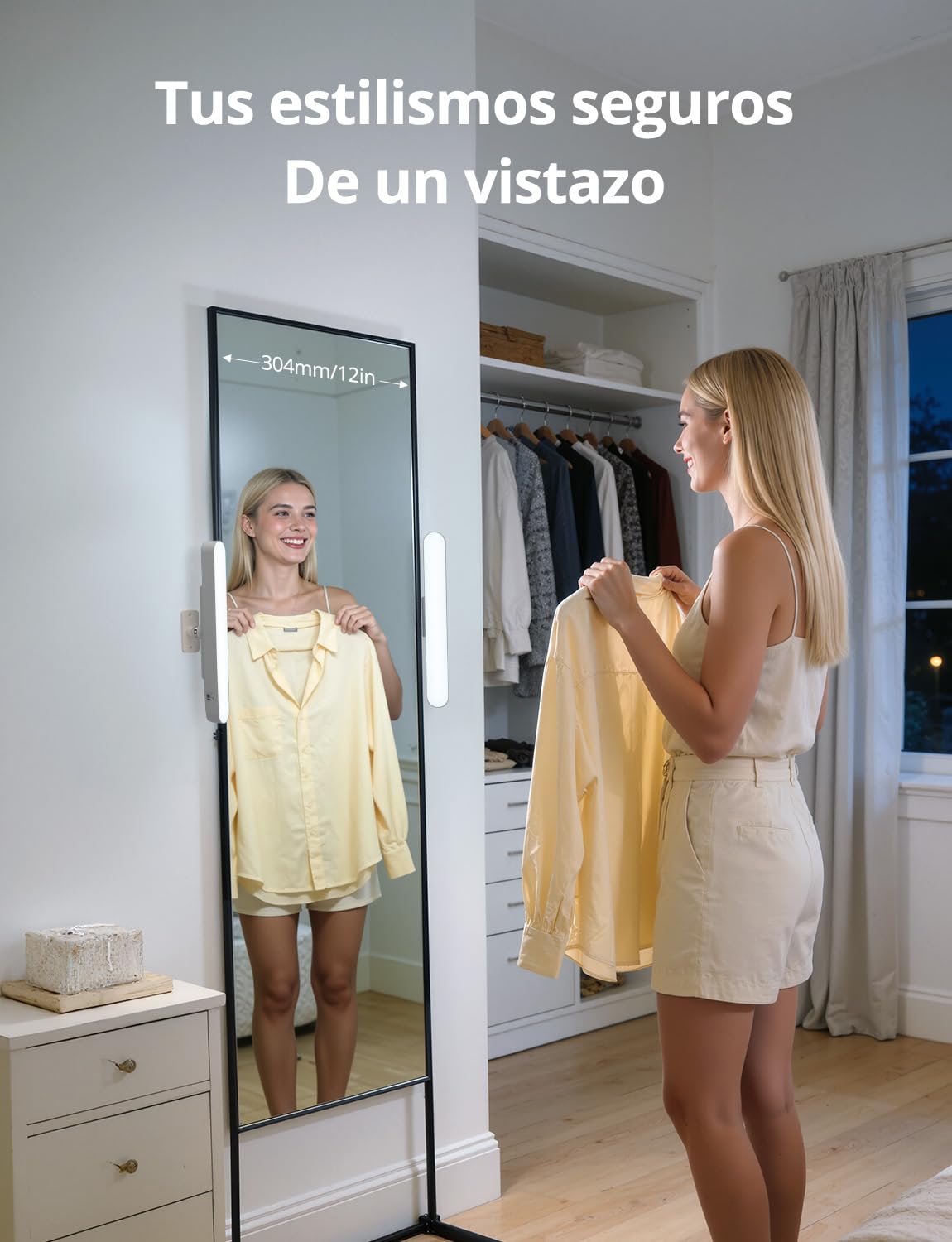 Combuh Luz para Tocador de Maquillaje Lues Espejo Baño Sin Cable Sin Instalación, Autonomía 14 Días 4000mAh Lampara LED Espejo Recargable con Usb 3 Temperaturas de Color Ajustables 2 Unidad