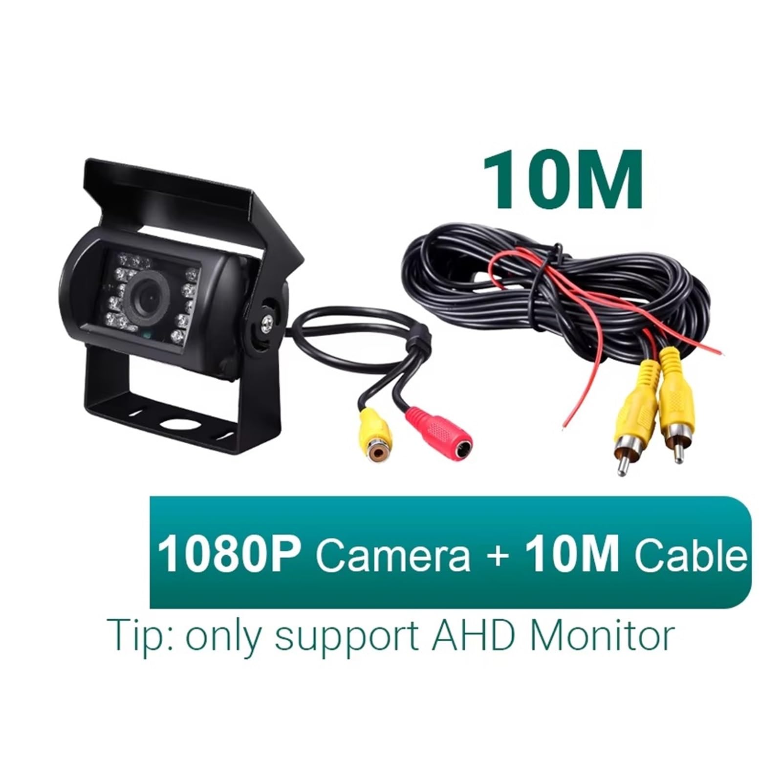 camera retromarcia AHD 1080P Heavy Duty 18 LED IR Night Vision Telecamera posteriore per veicolo impermeabile per camion/rimorchio/pickup/camper(1080P With 10M-RCA)
