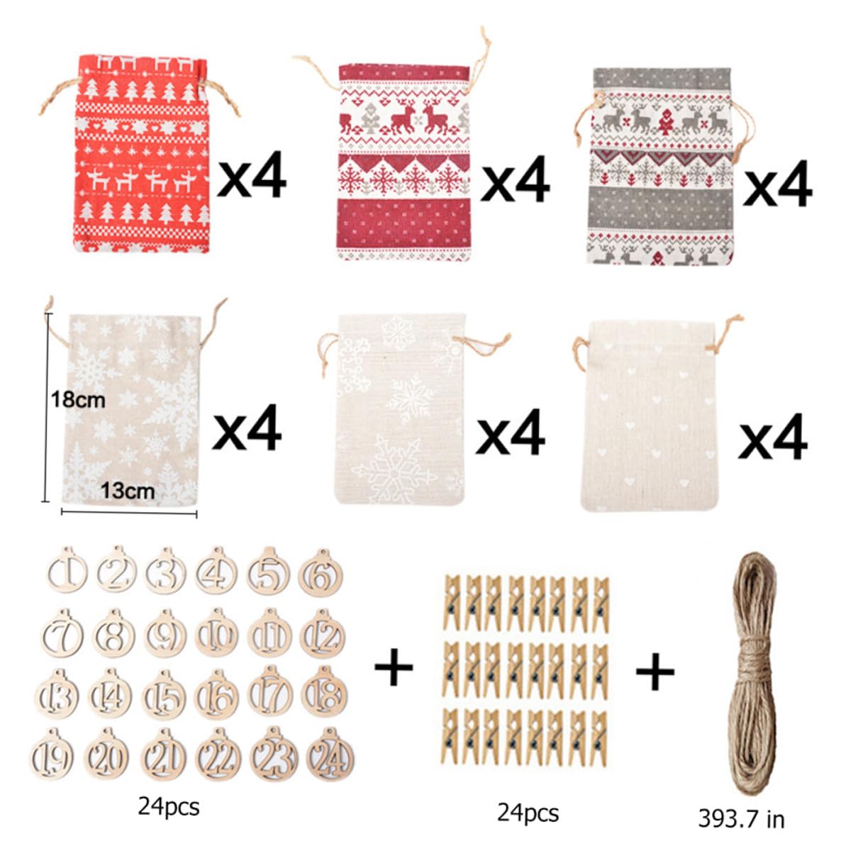 ibasenice Bolsas de Obsequio para Fiestas Navideñas Bolsitas Cordón de Dulces y Golosinas para Colgar Bolsas Cordón para Eventos