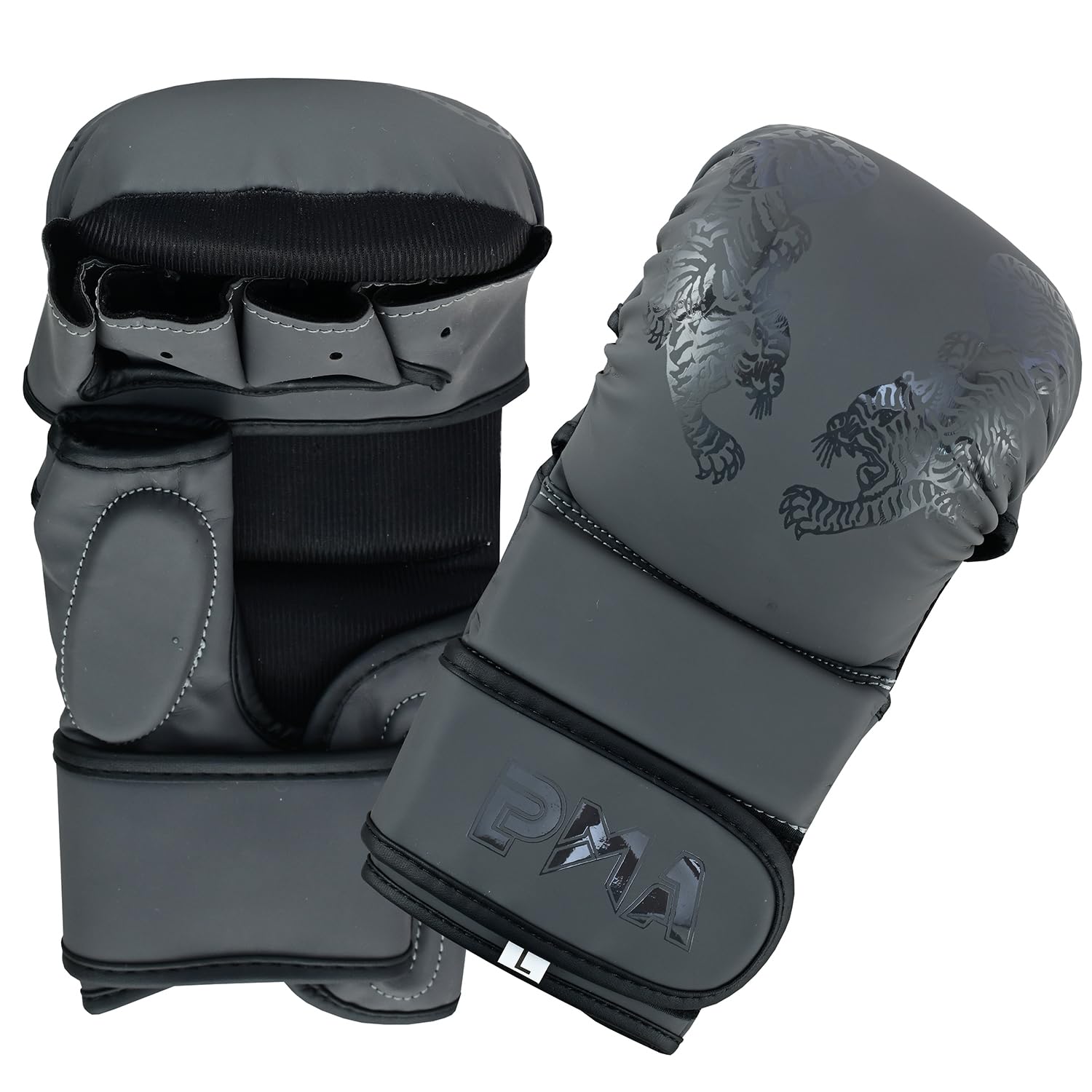 Playwell MMA "Twin tiger" 7oz Sparring & Grappling Gloves - Grey