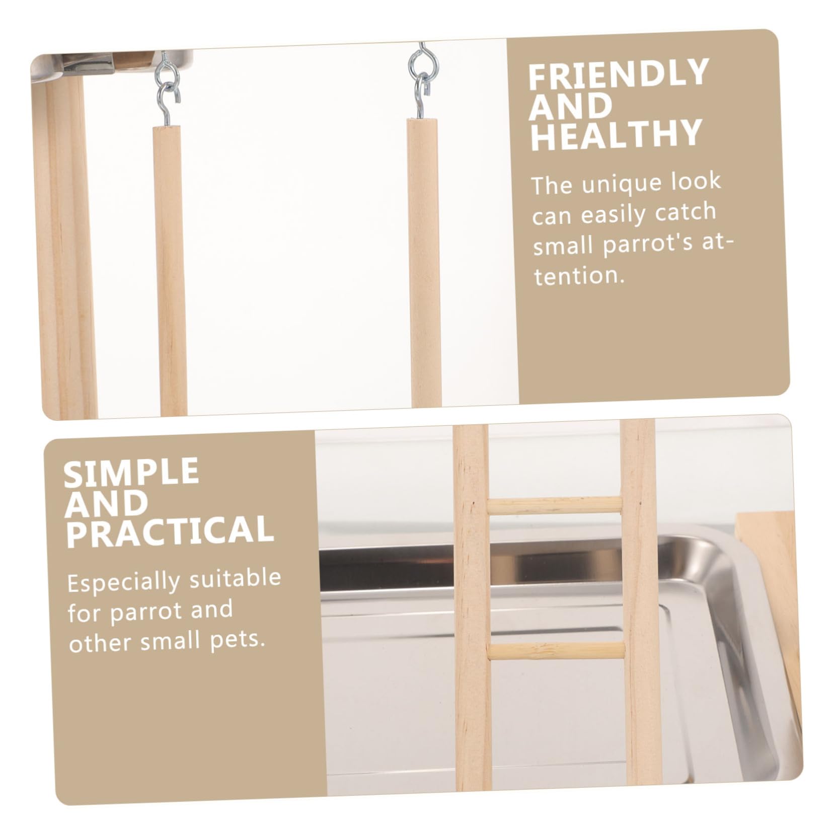 Sosoport de Madera Natural para Loros Juguete Percha para Pájaros Accesorios para Jaulas de Periquitos Escenario Interactivo para Aves